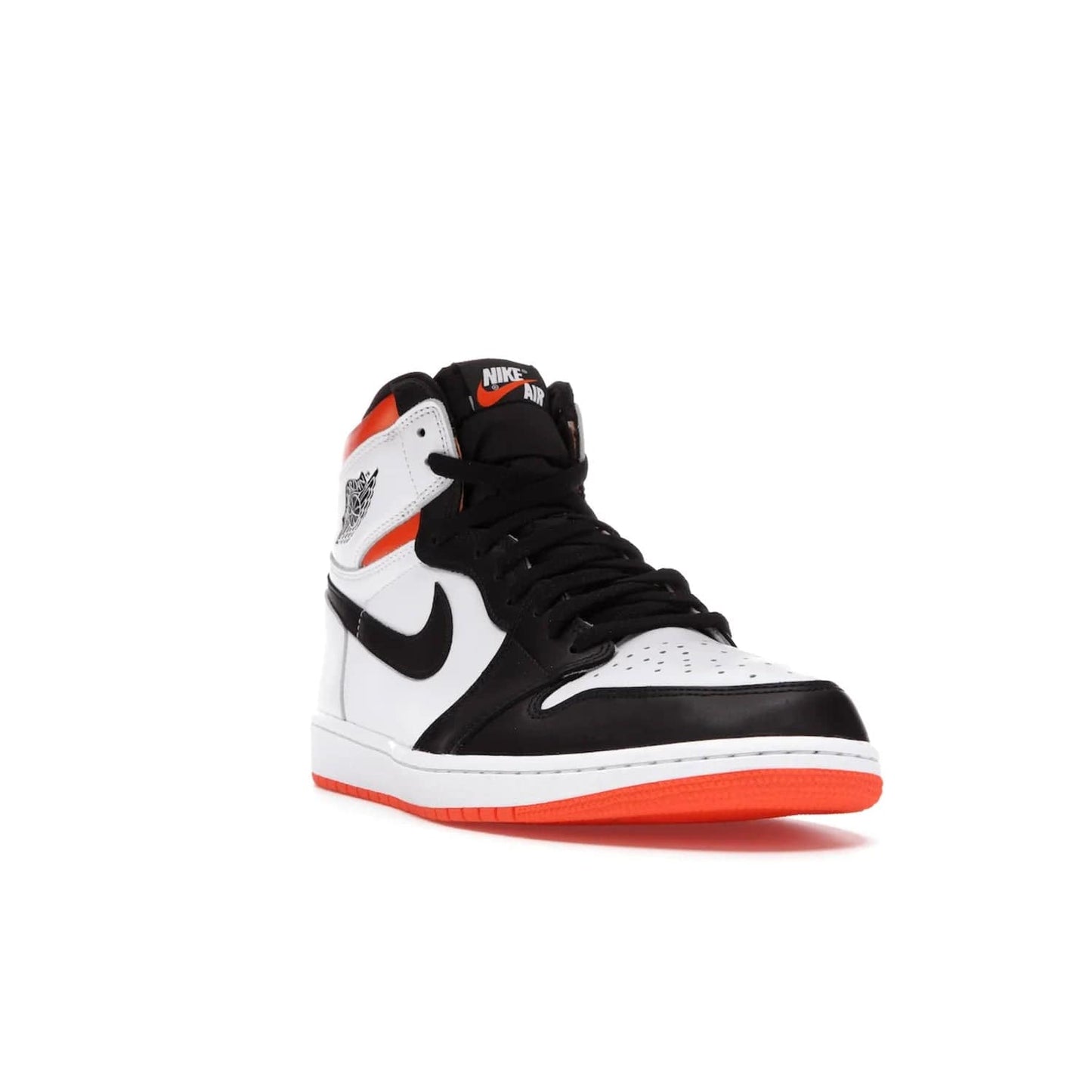 Jordan 1 Retro High Electro Orange - Image 7 - Only at www.BallersClubKickz.com - This Air Jordan 1 Retro High Electro Orange features a white leather upper with black overlays and vibrant Hyper Orange ankle wrap. Turn heads with this iconic design of woven tongue label and sole. Get yours today and add some serious style to your rotation.