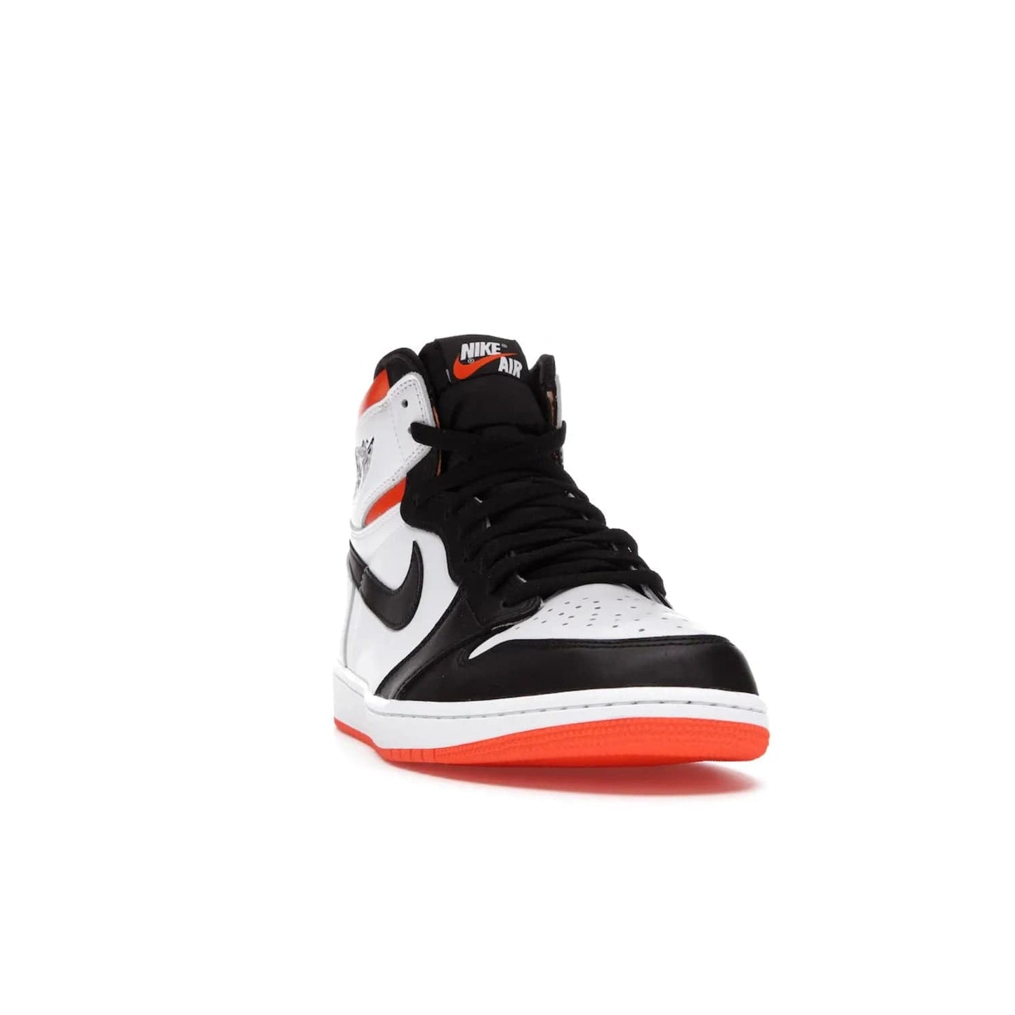 Jordan 1 Retro High Electro Orange - Image 8 - Only at www.BallersClubKickz.com - This Air Jordan 1 Retro High Electro Orange features a white leather upper with black overlays and vibrant Hyper Orange ankle wrap. Turn heads with this iconic design of woven tongue label and sole. Get yours today and add some serious style to your rotation.
