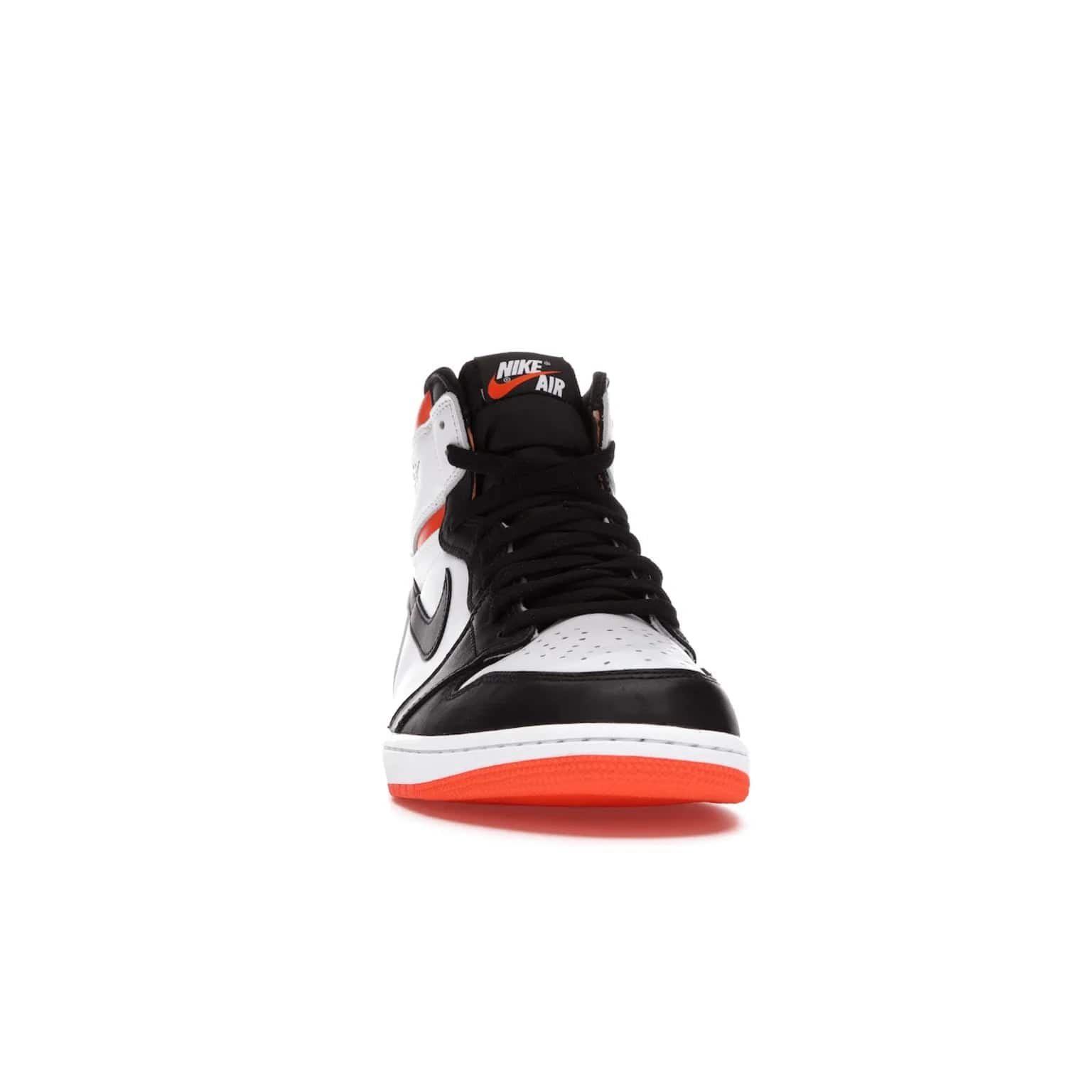 Jordan 1 Retro High Electro Orange - Image 9 - Only at www.BallersClubKickz.com - This Air Jordan 1 Retro High Electro Orange features a white leather upper with black overlays and vibrant Hyper Orange ankle wrap. Turn heads with this iconic design of woven tongue label and sole. Get yours today and add some serious style to your rotation.