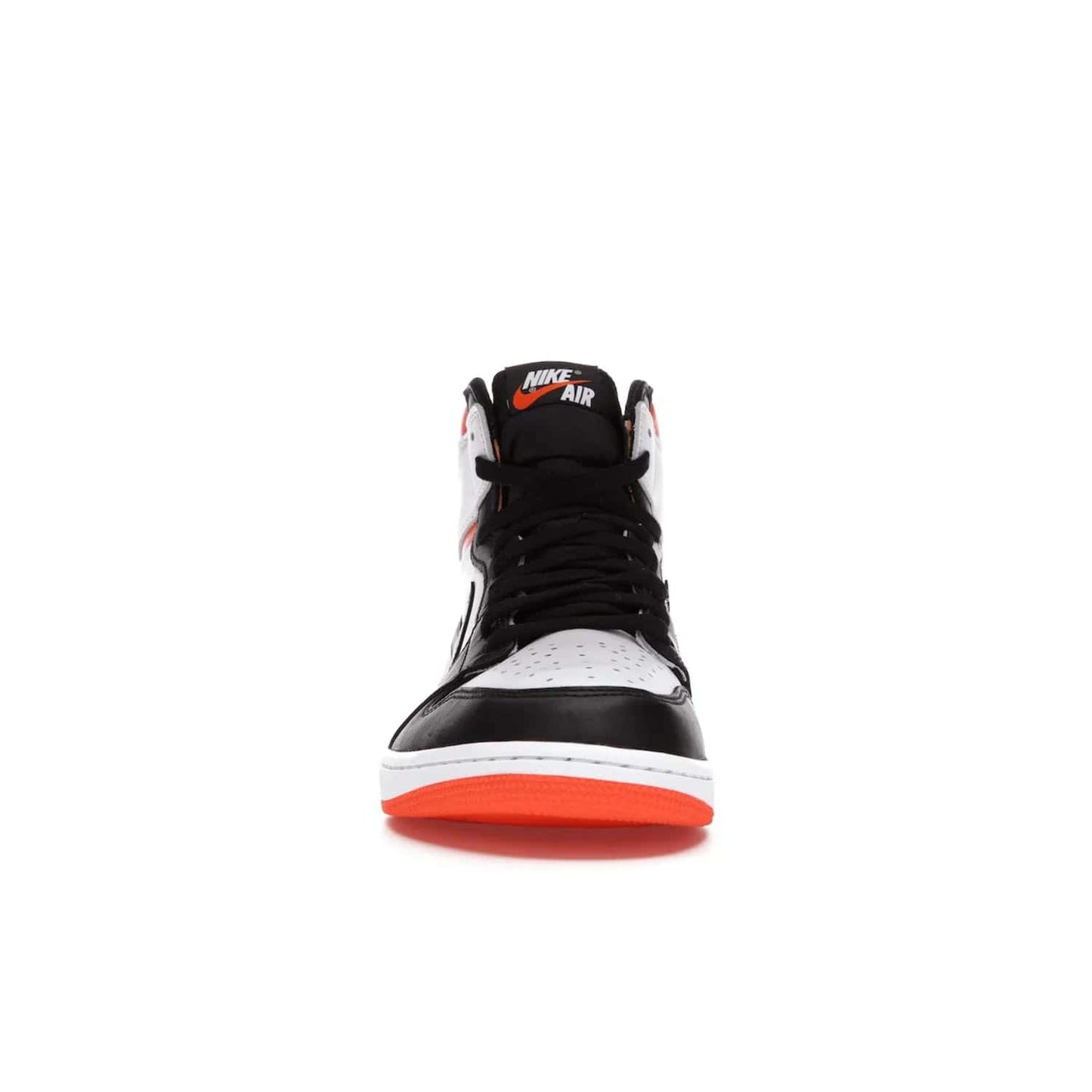 Jordan 1 Retro High Electro Orange - Image 10 - Only at www.BallersClubKickz.com - This Air Jordan 1 Retro High Electro Orange features a white leather upper with black overlays and vibrant Hyper Orange ankle wrap. Turn heads with this iconic design of woven tongue label and sole. Get yours today and add some serious style to your rotation.