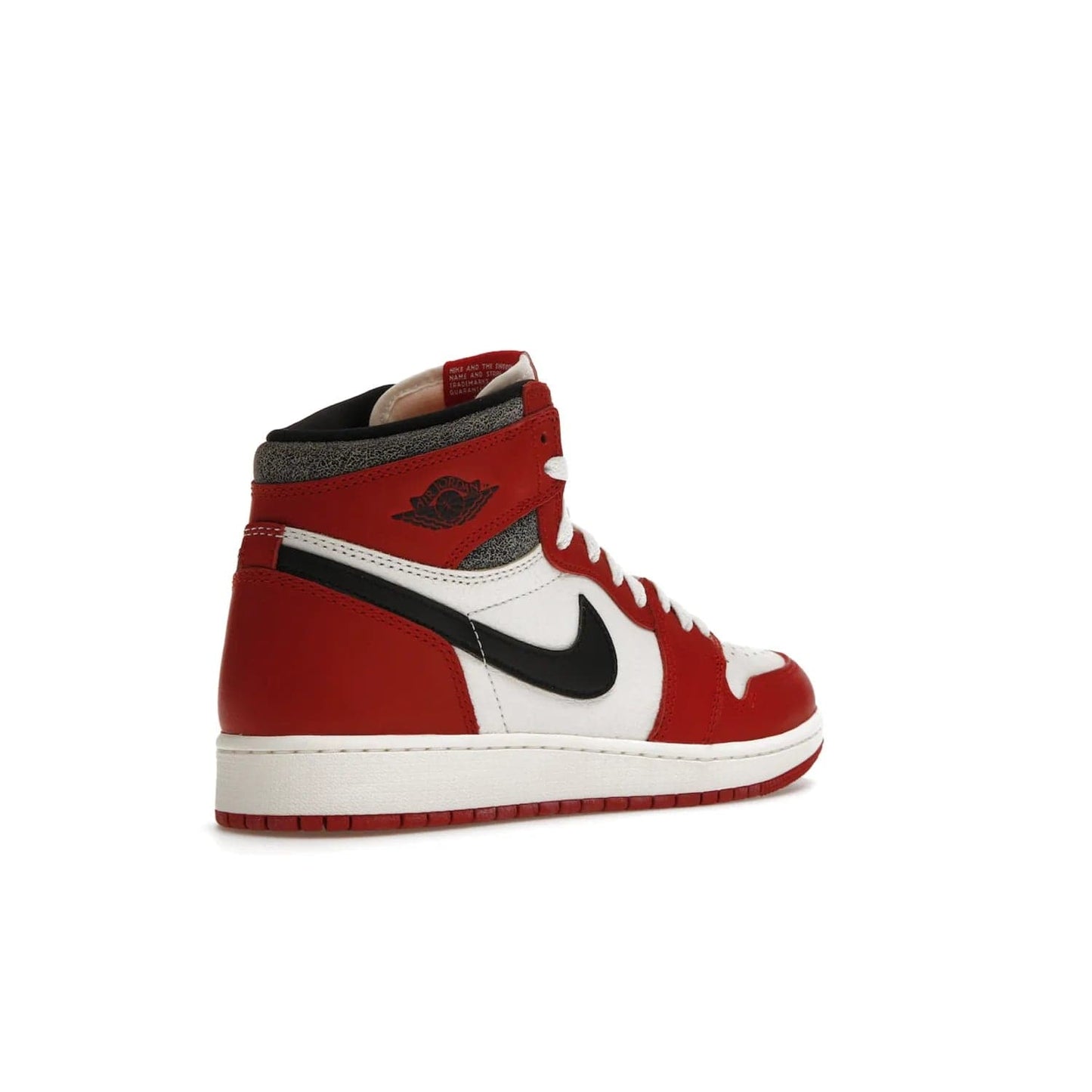 Jordan 1 Retro High OG Chicago Lost and Found (GS) - Image 33 - Only at www.BallersClubKickz.com - Grab the Air Jordan 1 Retro High OG Chicago Reimagined GS, presenting in classic 1985 silhouette. Varsity Red, Black, Muslin and Sail hues, featuring Nike Air branding, Wings on the collars and printed insoles. Don't miss out when it releases 19th Nov 2022.