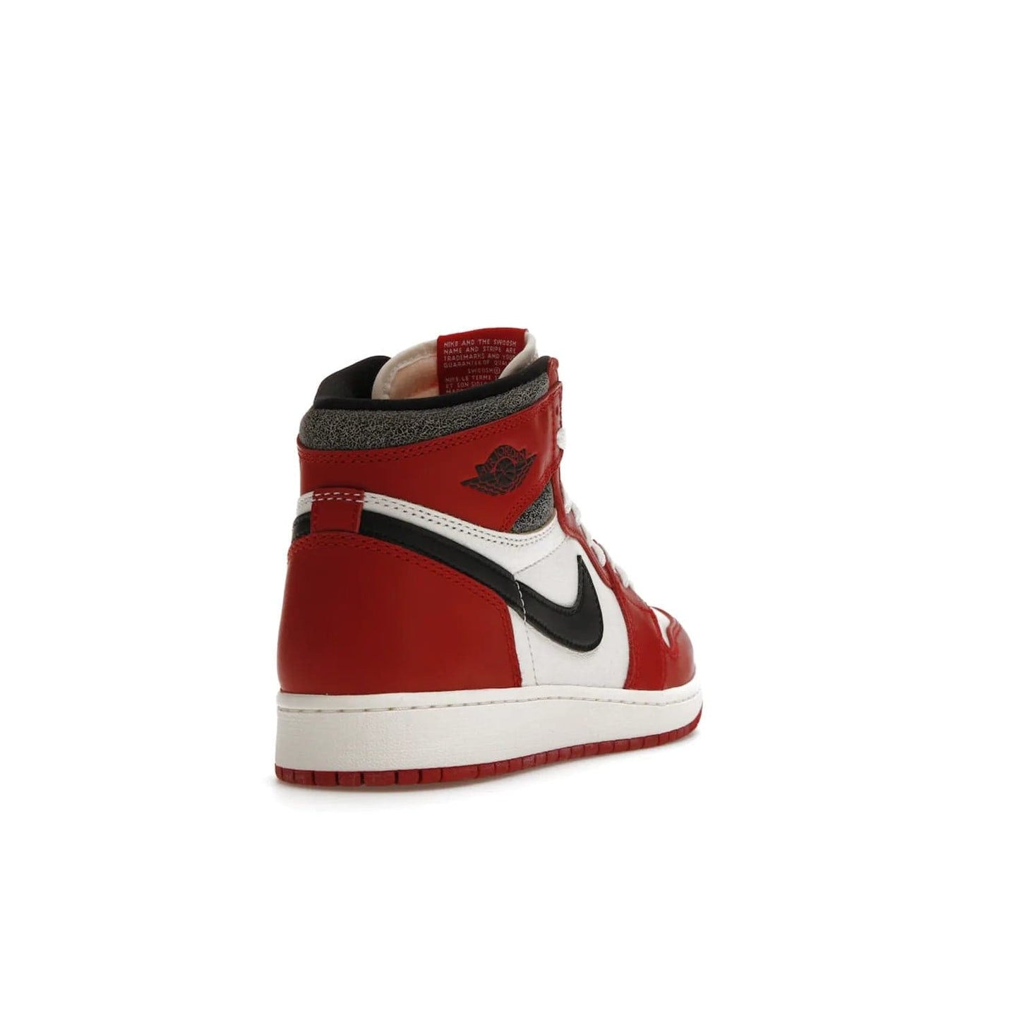 Jordan 1 Retro High OG Chicago Lost and Found (GS) - Image 31 - Only at www.BallersClubKickz.com - Grab the Air Jordan 1 Retro High OG Chicago Reimagined GS, presenting in classic 1985 silhouette. Varsity Red, Black, Muslin and Sail hues, featuring Nike Air branding, Wings on the collars and printed insoles. Don't miss out when it releases 19th Nov 2022.