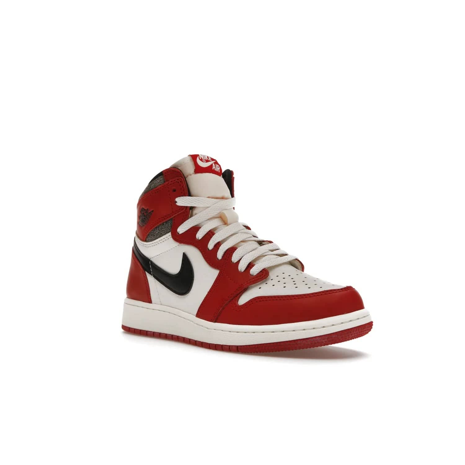 Jordan 1 Retro High OG Chicago Lost and Found (GS) - Image 6 - Only at www.BallersClubKickz.com - Grab the Air Jordan 1 Retro High OG Chicago Reimagined GS, presenting in classic 1985 silhouette. Varsity Red, Black, Muslin and Sail hues, featuring Nike Air branding, Wings on the collars and printed insoles. Don't miss out when it releases 19th Nov 2022.