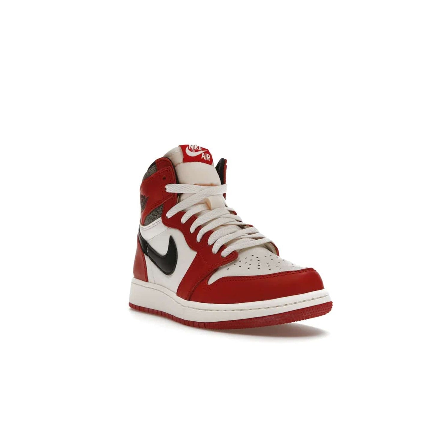 Jordan 1 Retro High OG Chicago Lost and Found (GS) - Image 7 - Only at www.BallersClubKickz.com - Grab the Air Jordan 1 Retro High OG Chicago Reimagined GS, presenting in classic 1985 silhouette. Varsity Red, Black, Muslin and Sail hues, featuring Nike Air branding, Wings on the collars and printed insoles. Don't miss out when it releases 19th Nov 2022.
