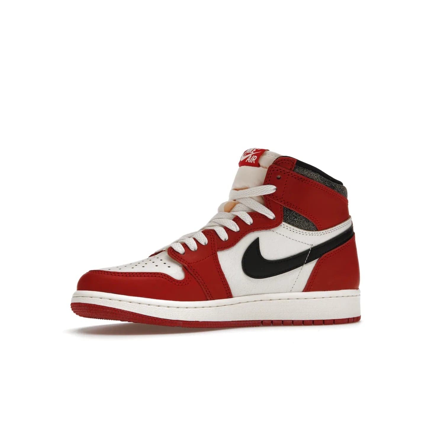 Jordan 1 Retro High OG Chicago Lost and Found (GS) - Image 17 - Only at www.BallersClubKickz.com - Grab the Air Jordan 1 Retro High OG Chicago Reimagined GS, presenting in classic 1985 silhouette. Varsity Red, Black, Muslin and Sail hues, featuring Nike Air branding, Wings on the collars and printed insoles. Don't miss out when it releases 19th Nov 2022.