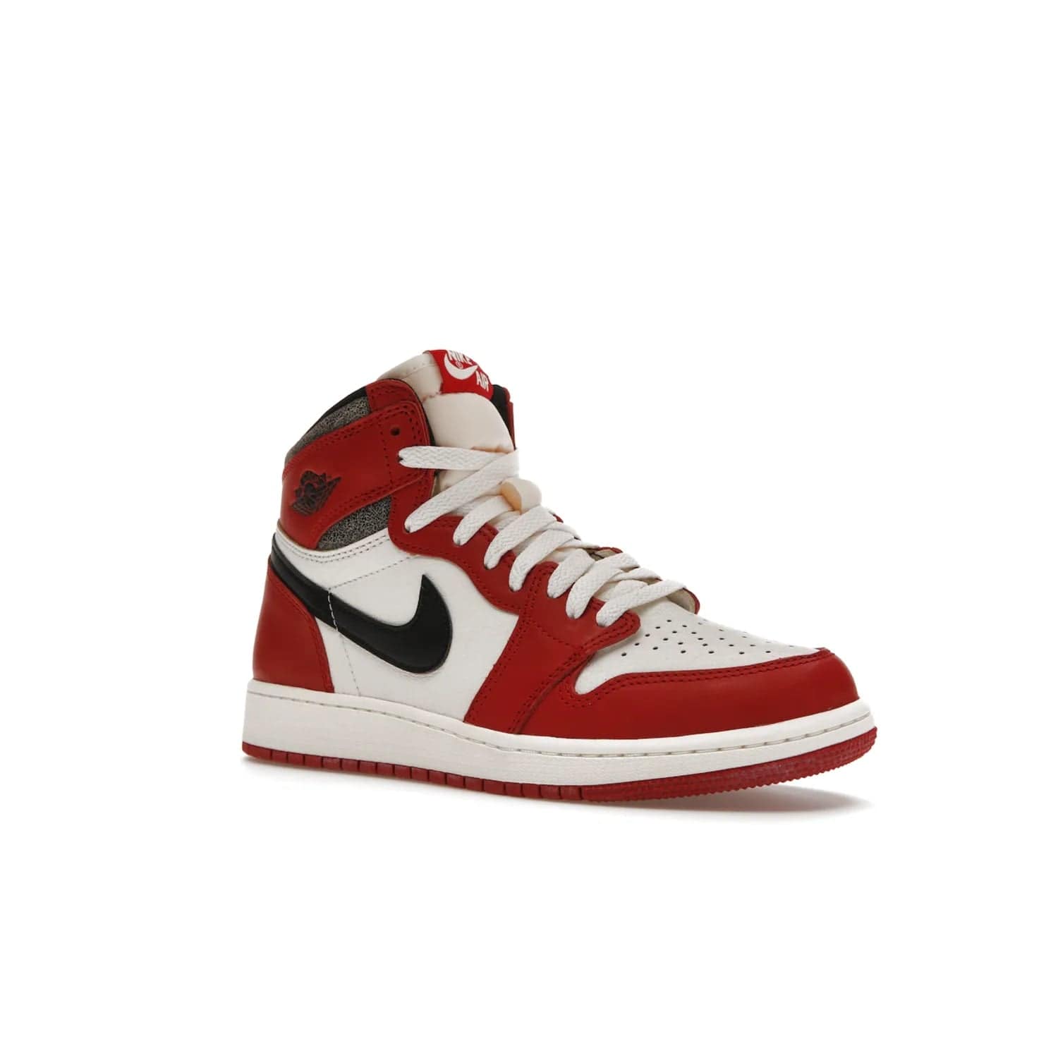 Jordan 1 Retro High OG Chicago Lost and Found (GS) - Image 5 - Only at www.BallersClubKickz.com - Grab the Air Jordan 1 Retro High OG Chicago Reimagined GS, presenting in classic 1985 silhouette. Varsity Red, Black, Muslin and Sail hues, featuring Nike Air branding, Wings on the collars and printed insoles. Don't miss out when it releases 19th Nov 2022.