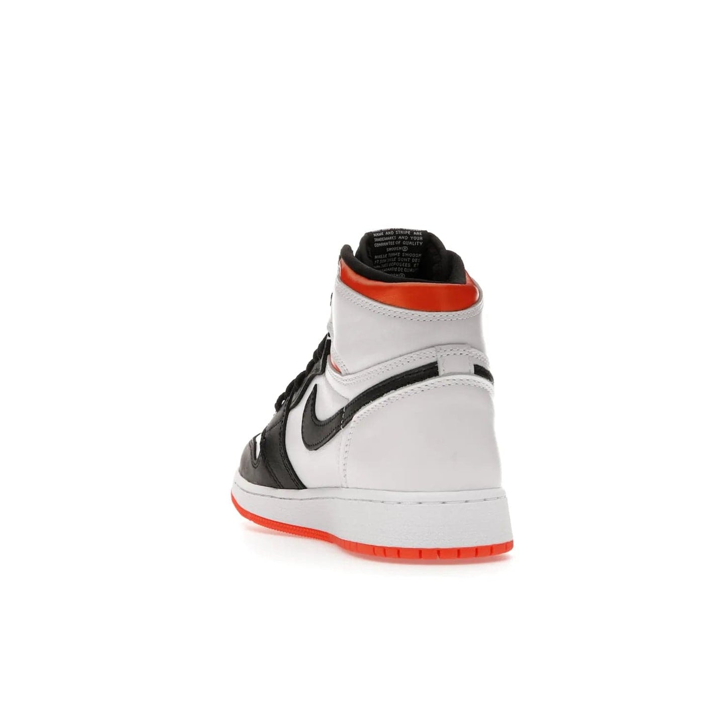 Jordan 1 High OG Electro Orange (GS) - Image 26 - Only at www.BallersClubKickz.com - The Air Jordan 1 High OG Electro Orange GS is the ideal shoe for kids on the go. Featuring white leather uppers, black overlays, and bright orange accents, it's sure to become a favorite. A great mix of classic style and vibrant colors, the shoe delivers air cushioning for comfort and hard orange rubber for grip. Release on July 17th, 2021. Get them a pair today.