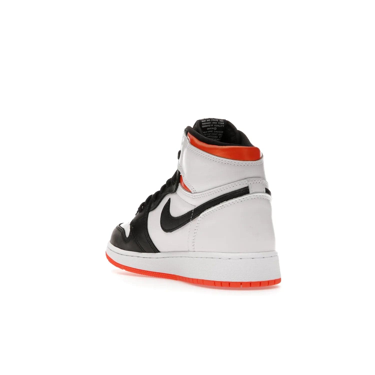 Jordan 1 High OG Electro Orange (GS) - Image 25 - Only at www.BallersClubKickz.com - The Air Jordan 1 High OG Electro Orange GS is the ideal shoe for kids on the go. Featuring white leather uppers, black overlays, and bright orange accents, it's sure to become a favorite. A great mix of classic style and vibrant colors, the shoe delivers air cushioning for comfort and hard orange rubber for grip. Release on July 17th, 2021. Get them a pair today.