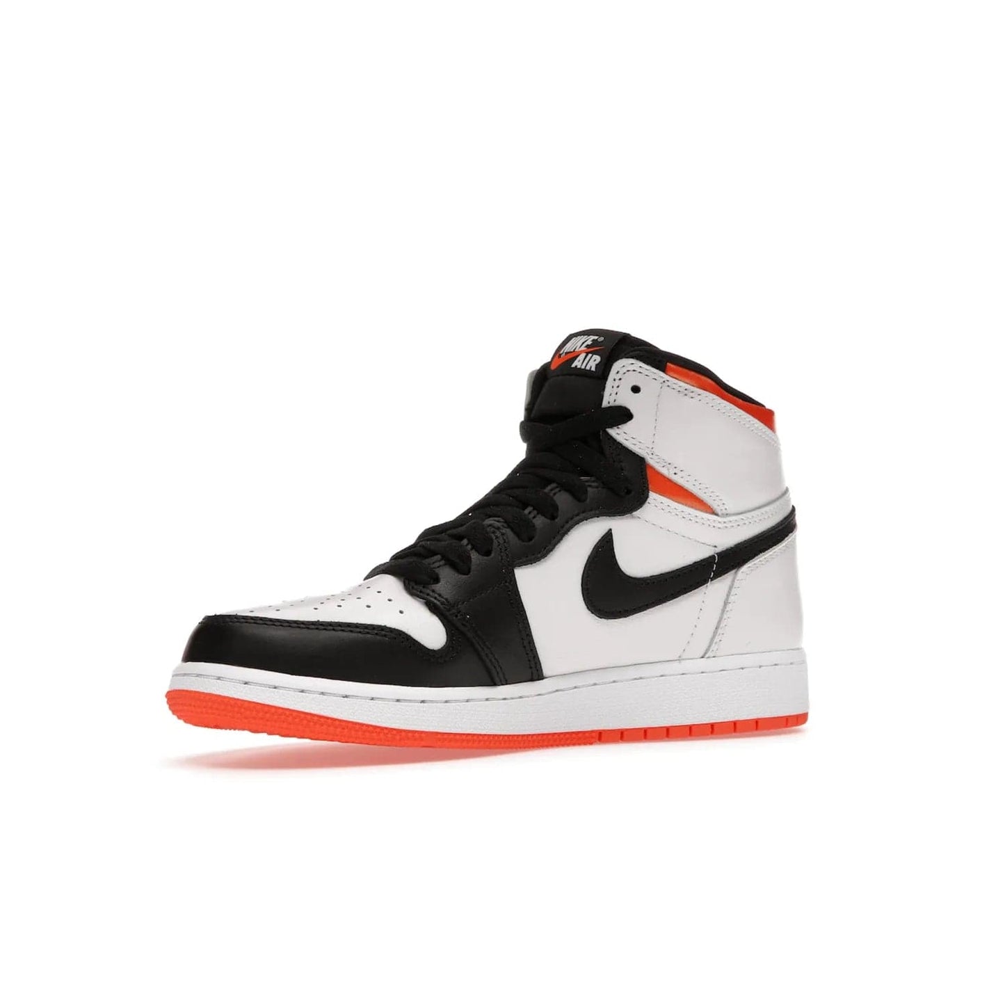 Jordan 1 High OG Electro Orange (GS) - Image 16 - Only at www.BallersClubKickz.com - The Air Jordan 1 High OG Electro Orange GS is the ideal shoe for kids on the go. Featuring white leather uppers, black overlays, and bright orange accents, it's sure to become a favorite. A great mix of classic style and vibrant colors, the shoe delivers air cushioning for comfort and hard orange rubber for grip. Release on July 17th, 2021. Get them a pair today.