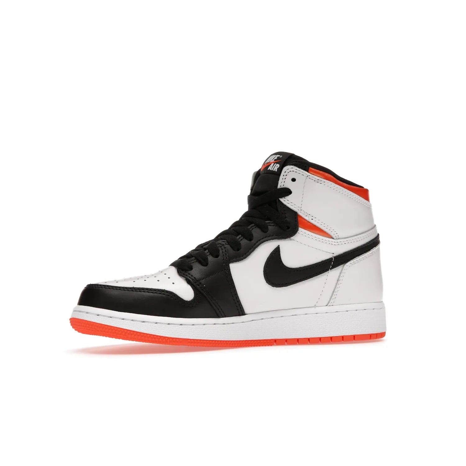 Jordan 1 High OG Electro Orange (GS) - Image 17 - Only at www.BallersClubKickz.com - The Air Jordan 1 High OG Electro Orange GS is the ideal shoe for kids on the go. Featuring white leather uppers, black overlays, and bright orange accents, it's sure to become a favorite. A great mix of classic style and vibrant colors, the shoe delivers air cushioning for comfort and hard orange rubber for grip. Release on July 17th, 2021. Get them a pair today.