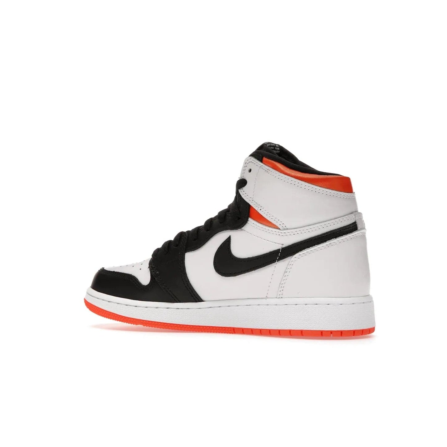 Jordan 1 High OG Electro Orange (GS) - Image 22 - Only at www.BallersClubKickz.com - The Air Jordan 1 High OG Electro Orange GS is the ideal shoe for kids on the go. Featuring white leather uppers, black overlays, and bright orange accents, it's sure to become a favorite. A great mix of classic style and vibrant colors, the shoe delivers air cushioning for comfort and hard orange rubber for grip. Release on July 17th, 2021. Get them a pair today.