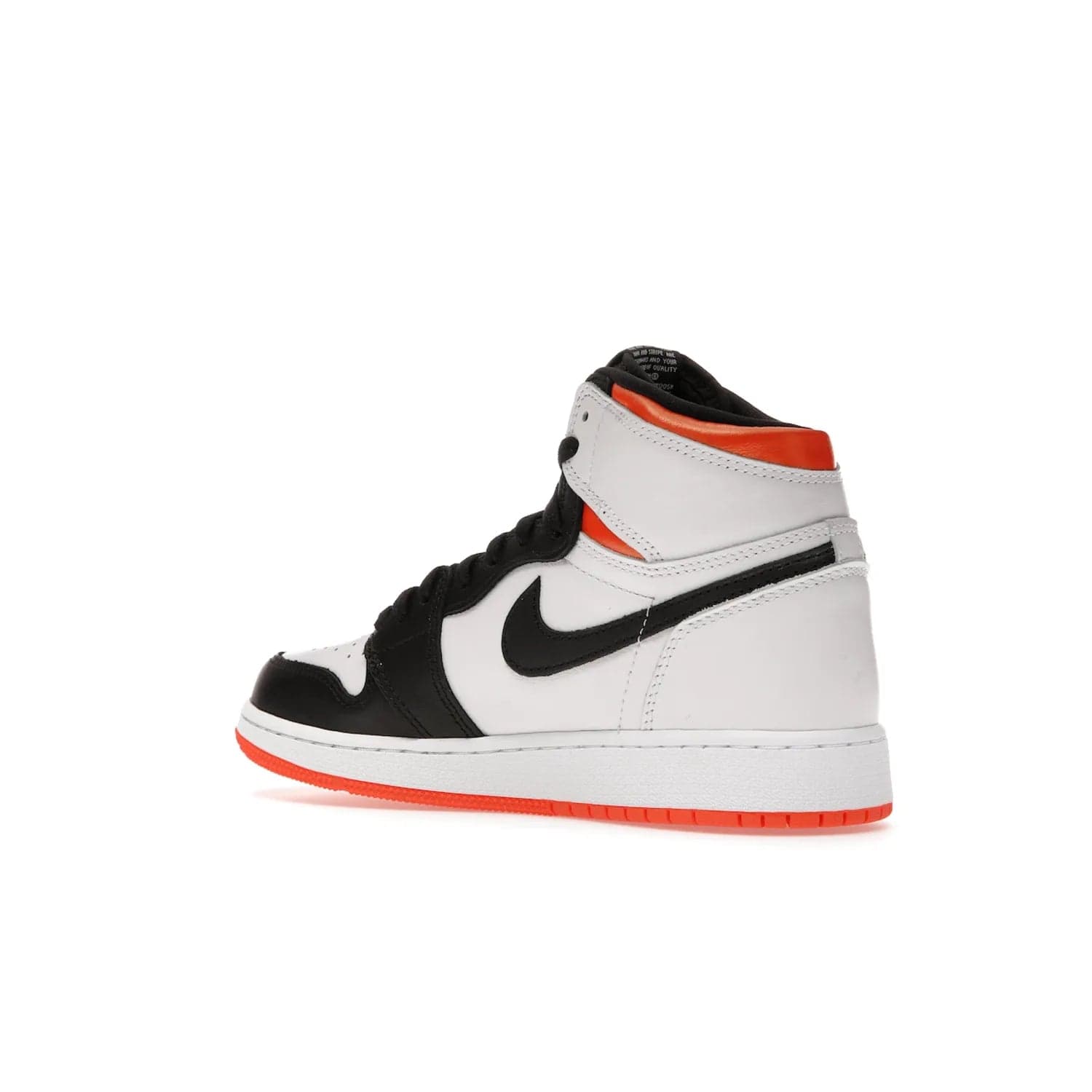 Jordan 1 High OG Electro Orange (GS) - Image 23 - Only at www.BallersClubKickz.com - The Air Jordan 1 High OG Electro Orange GS is the ideal shoe for kids on the go. Featuring white leather uppers, black overlays, and bright orange accents, it's sure to become a favorite. A great mix of classic style and vibrant colors, the shoe delivers air cushioning for comfort and hard orange rubber for grip. Release on July 17th, 2021. Get them a pair today.