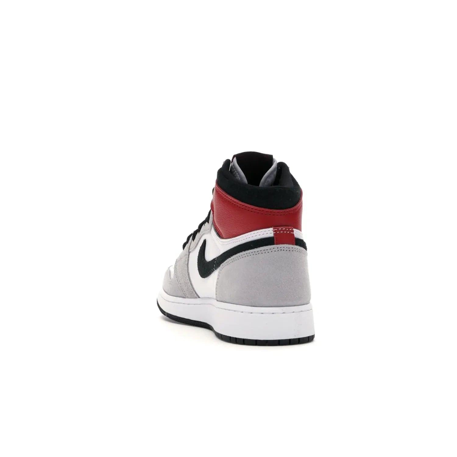 Jordan 1 Retro High Light Smoke Grey (GS) - Image 26 - Only at www.BallersClubKickz.com - Jordan 1 Retro High Light Smoke Grey (GS) features shades of grey, black, and Varsity Red with a bold silhouette. Premium white leather and suede overlays create a unique look. Released July 2020, offering style and performance. Perfect sneaker for any collector or fan.