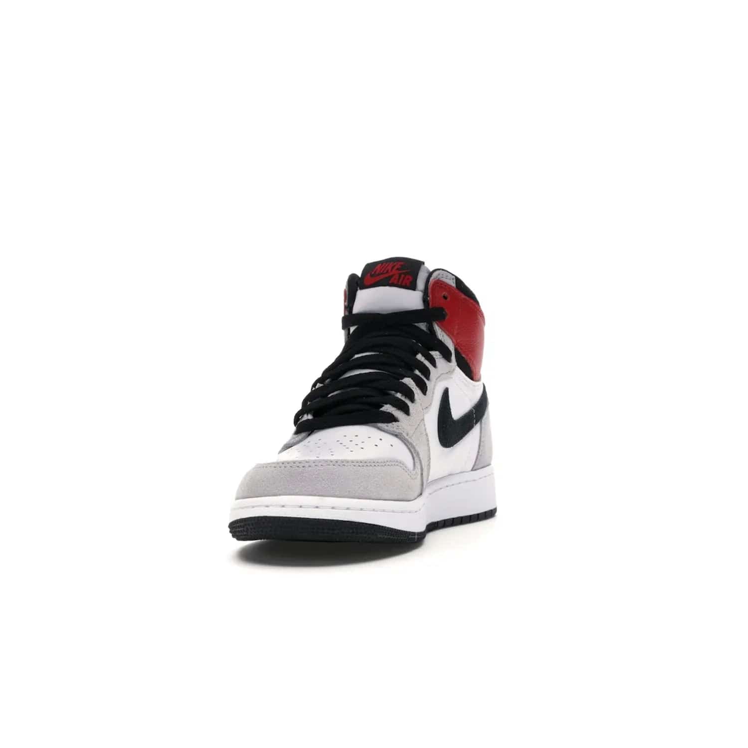 Jordan 1 Retro High Light Smoke Grey (GS) - Image 12 - Only at www.BallersClubKickz.com - Jordan 1 Retro High Light Smoke Grey (GS) features shades of grey, black, and Varsity Red with a bold silhouette. Premium white leather and suede overlays create a unique look. Released July 2020, offering style and performance. Perfect sneaker for any collector or fan.