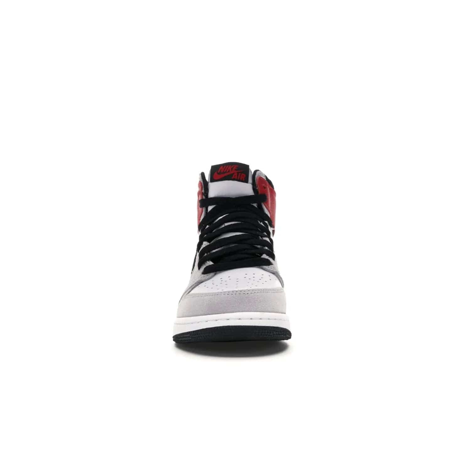 Jordan 1 Retro High Light Smoke Grey (GS) - Image 10 - Only at www.BallersClubKickz.com - Jordan 1 Retro High Light Smoke Grey (GS) features shades of grey, black, and Varsity Red with a bold silhouette. Premium white leather and suede overlays create a unique look. Released July 2020, offering style and performance. Perfect sneaker for any collector or fan.