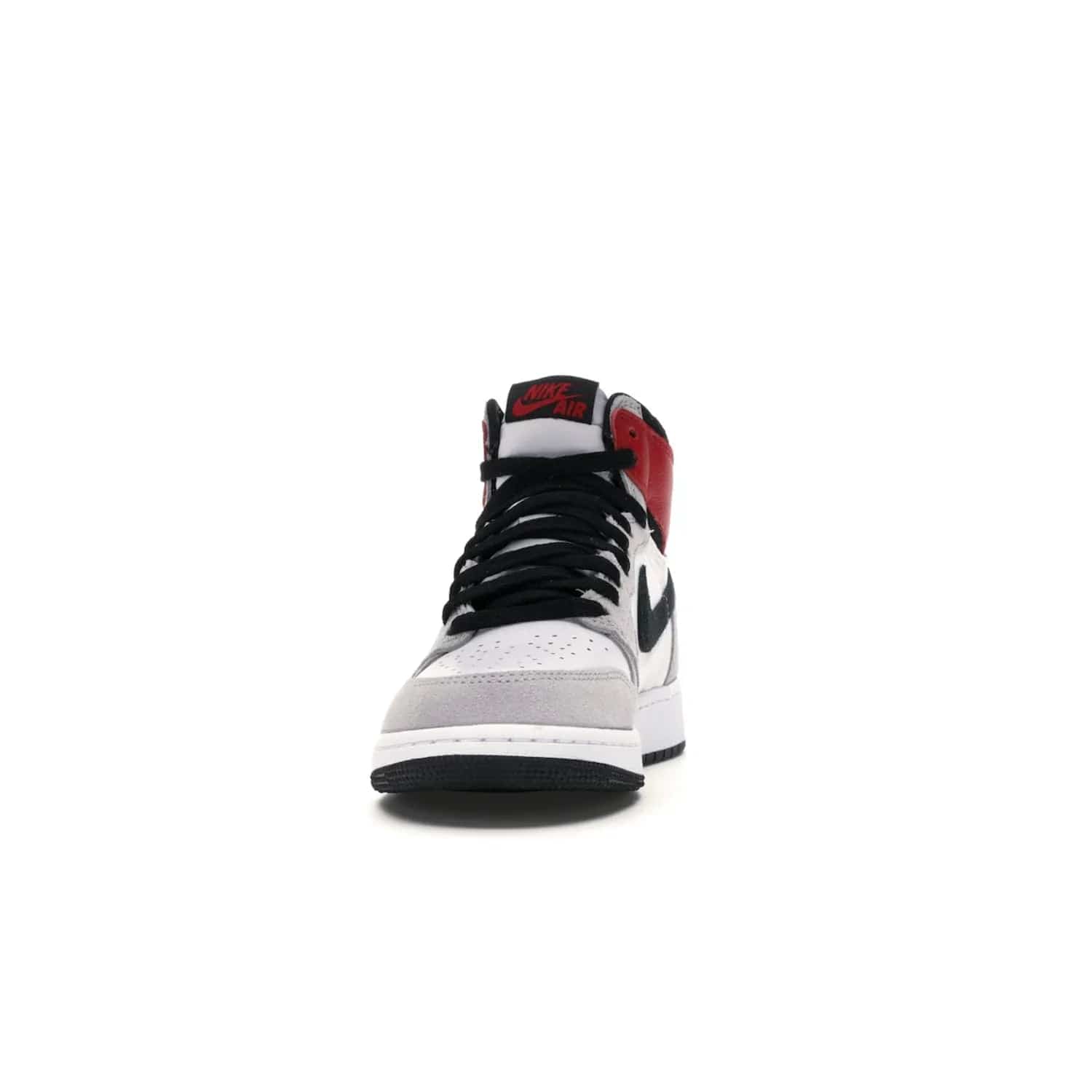 Jordan 1 Retro High Light Smoke Grey (GS) - Image 11 - Only at www.BallersClubKickz.com - Jordan 1 Retro High Light Smoke Grey (GS) features shades of grey, black, and Varsity Red with a bold silhouette. Premium white leather and suede overlays create a unique look. Released July 2020, offering style and performance. Perfect sneaker for any collector or fan.