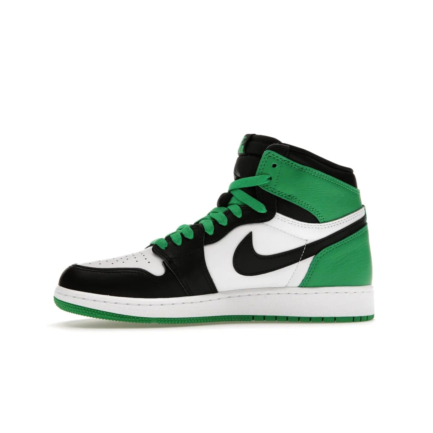 Jordan 1 Retro High OG Lucky Green (GS) - Image 18 - Only at www.BallersClubKickz.com - Freshly dropped Jordan 1 Retro High OG in black/lucky green, the perfect casual sneaker. White outsole for a truly unique look. Get them now in stores.