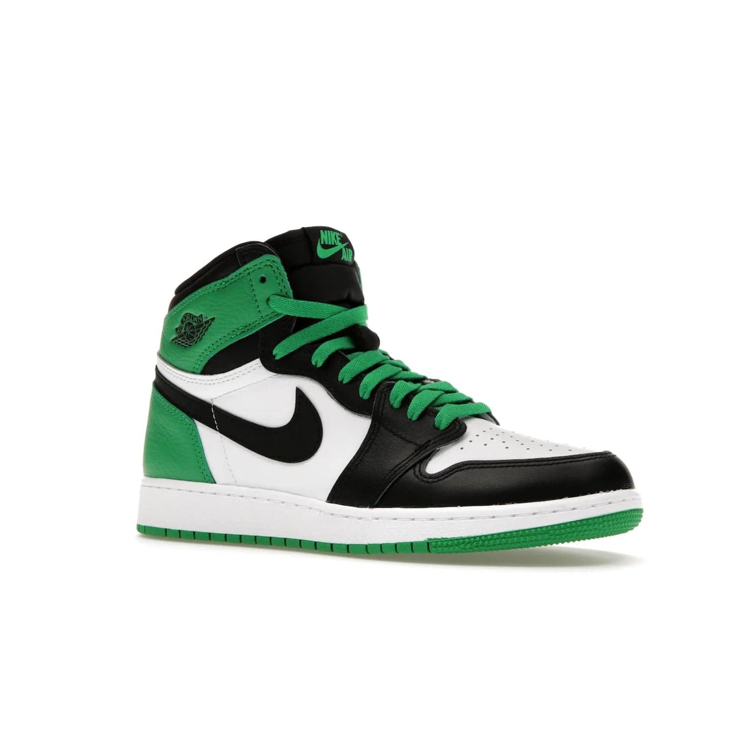 Jordan 1 Retro High OG Lucky Green (GS) - Image 4 - Only at www.BallersClubKickz.com - Freshly dropped Jordan 1 Retro High OG in black/lucky green, the perfect casual sneaker. White outsole for a truly unique look. Get them now in stores.