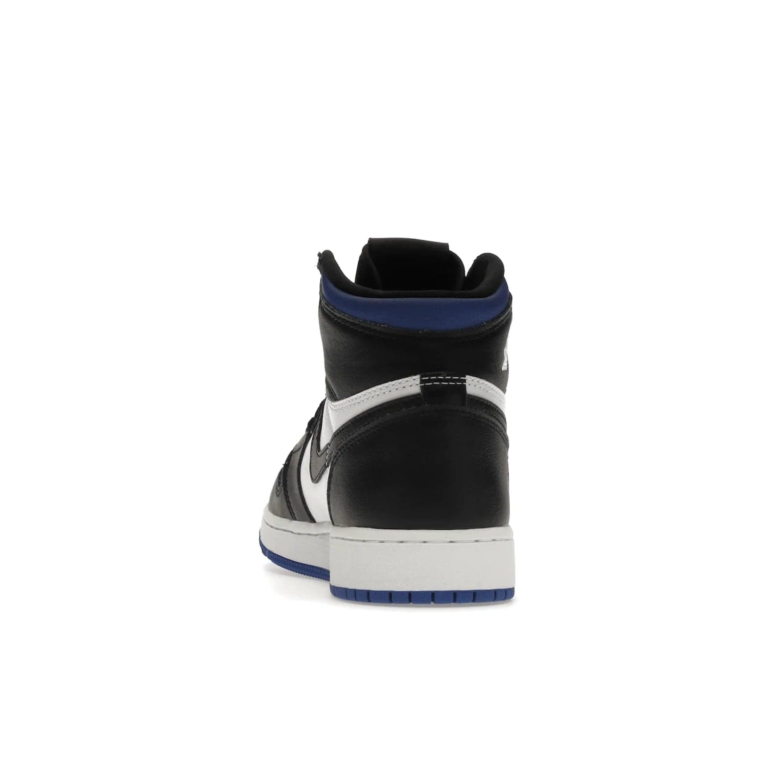 Jordan 1 Retro High Royal Toe (GS) - Image 27 - Only at www.BallersClubKickz.com - Take your sneaker wardrobe to the next level with the Jordan 1 Retro High Royal Toe (GS). Combining classic design with a luxurious white and royal blue leather upper, a textured black Swoosh and a tapered outsole. Stand out with the Air Jordan Wings logo near the heel.
