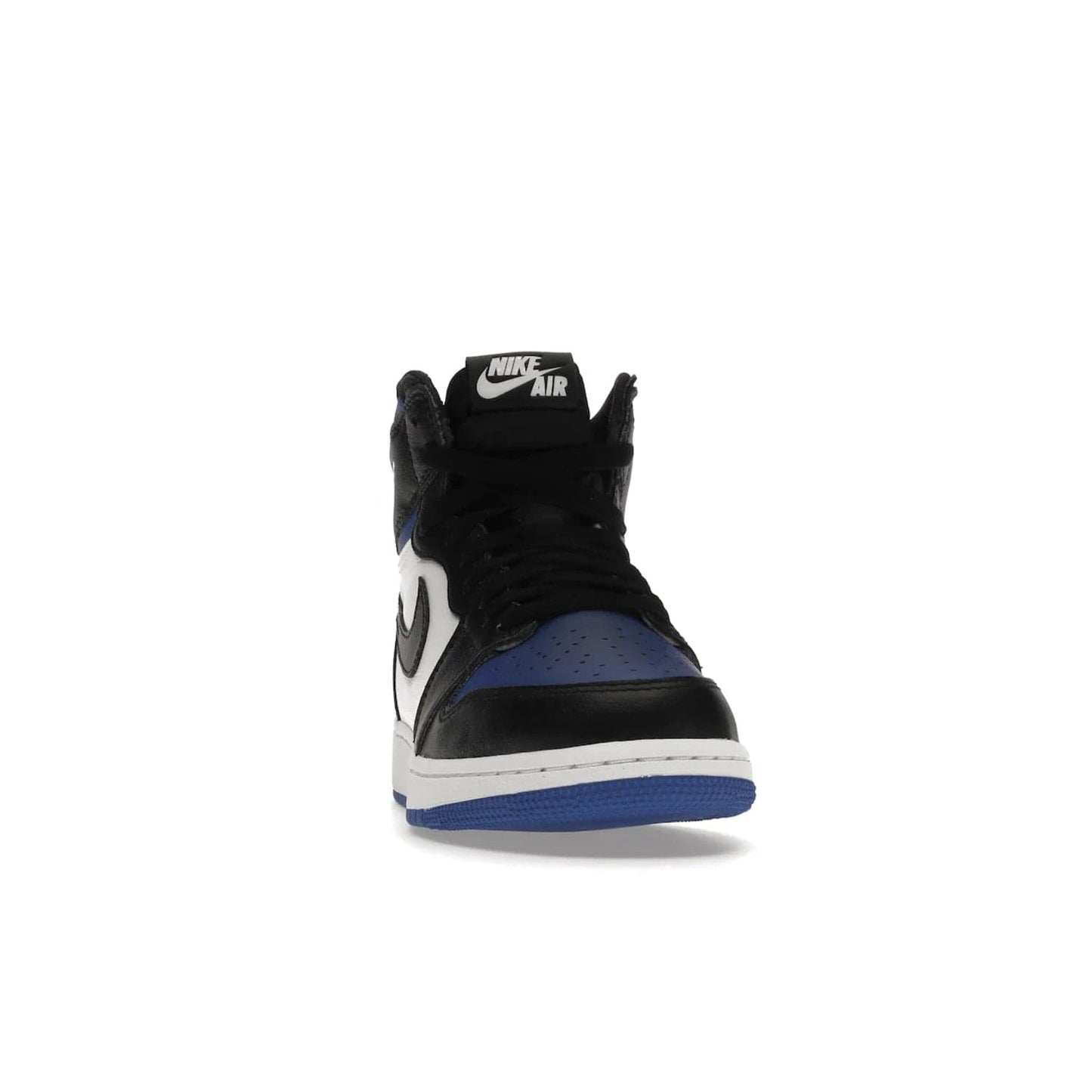 Jordan 1 Retro High Royal Toe (GS) - Image 9 - Only at www.BallersClubKickz.com - Take your sneaker wardrobe to the next level with the Jordan 1 Retro High Royal Toe (GS). Combining classic design with a luxurious white and royal blue leather upper, a textured black Swoosh and a tapered outsole. Stand out with the Air Jordan Wings logo near the heel.