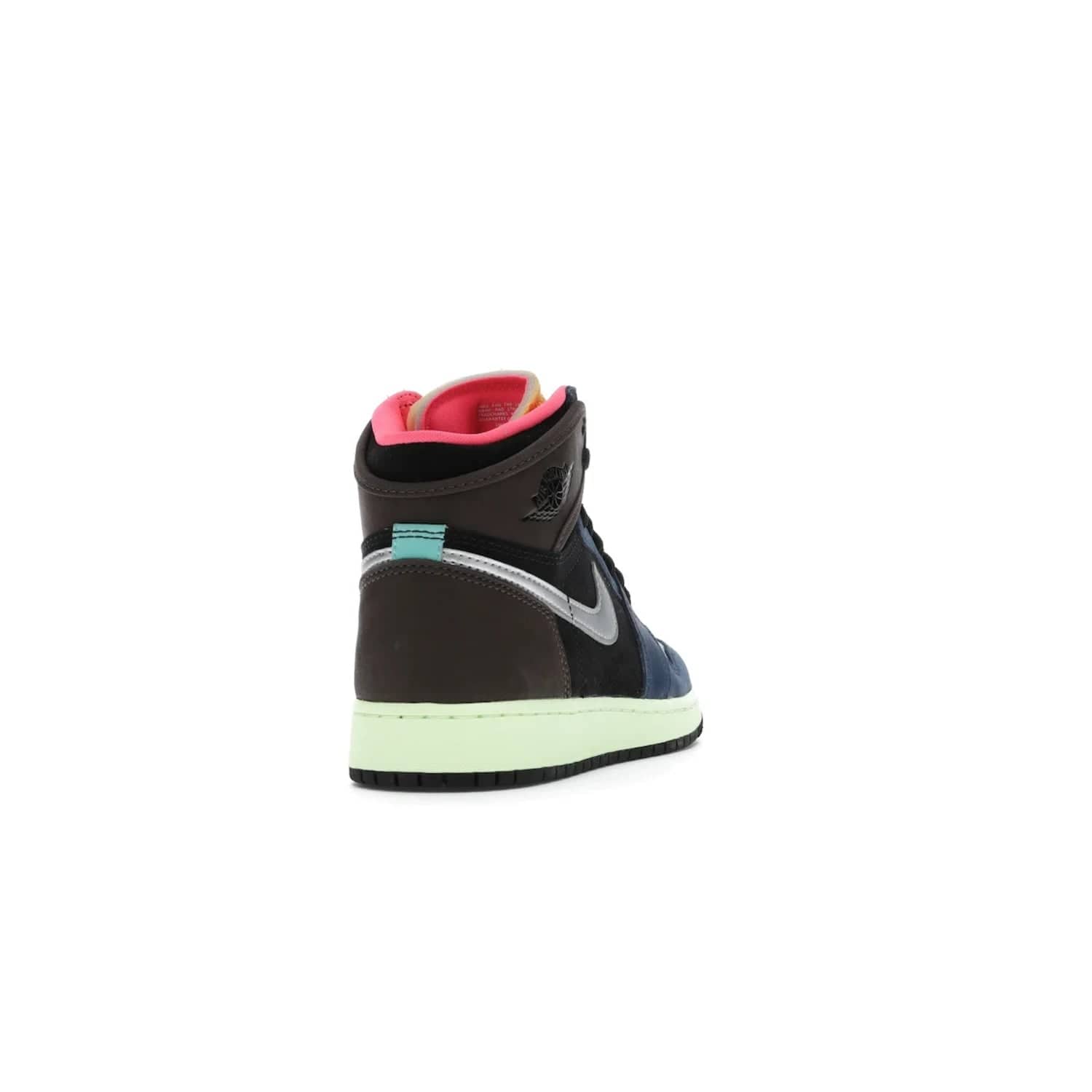 Jordan 1 Retro High Tokyo Bio Hack (GS) - Image 30 - Only at www.BallersClubKickz.com - One-of-a-kind design featuring black, brown, orange & pink. Light blue tones, laser orange & racer pink. Silvery Nike "Swoosh". Released Sept 2020, must-have for collectors.