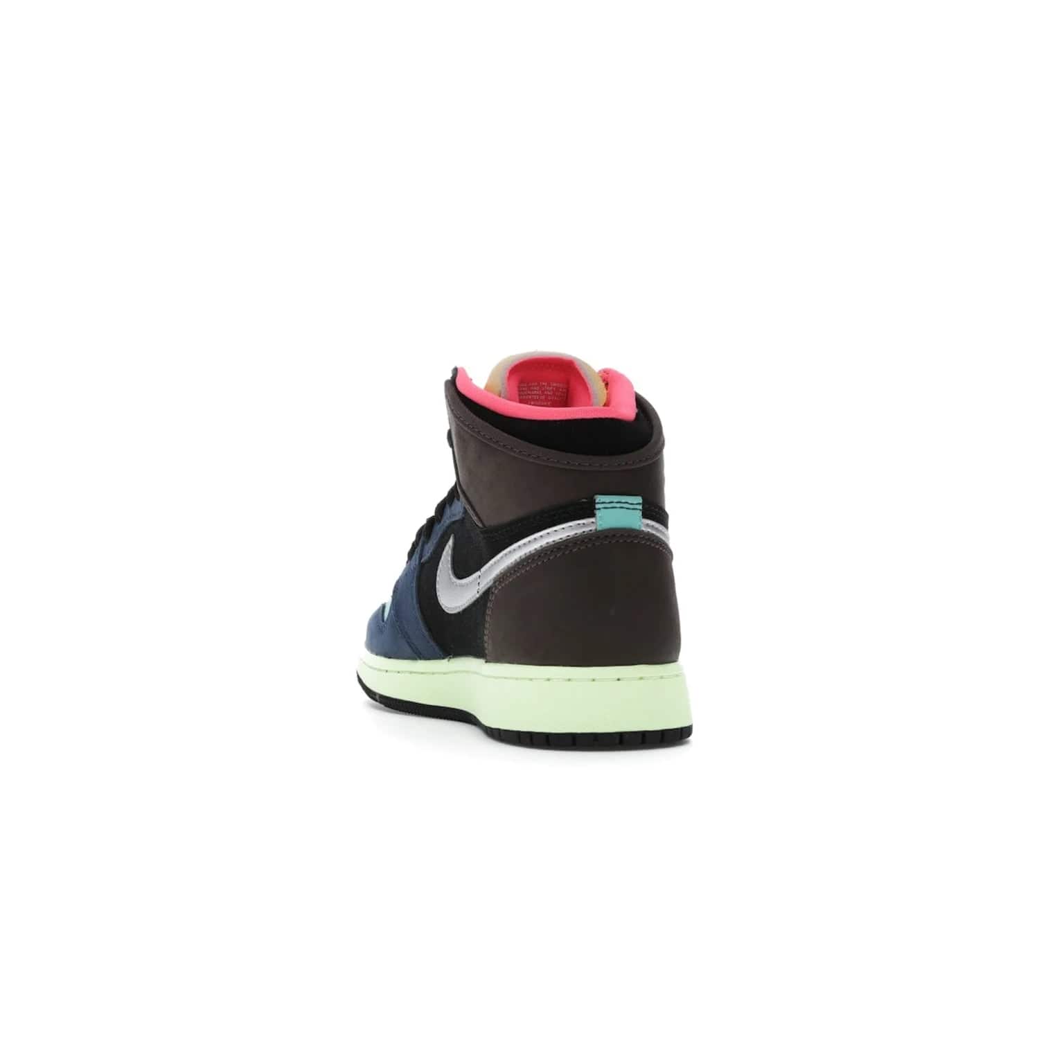 Jordan 1 Retro High Tokyo Bio Hack (GS) - Image 26 - Only at www.BallersClubKickz.com - One-of-a-kind design featuring black, brown, orange & pink. Light blue tones, laser orange & racer pink. Silvery Nike "Swoosh". Released Sept 2020, must-have for collectors.