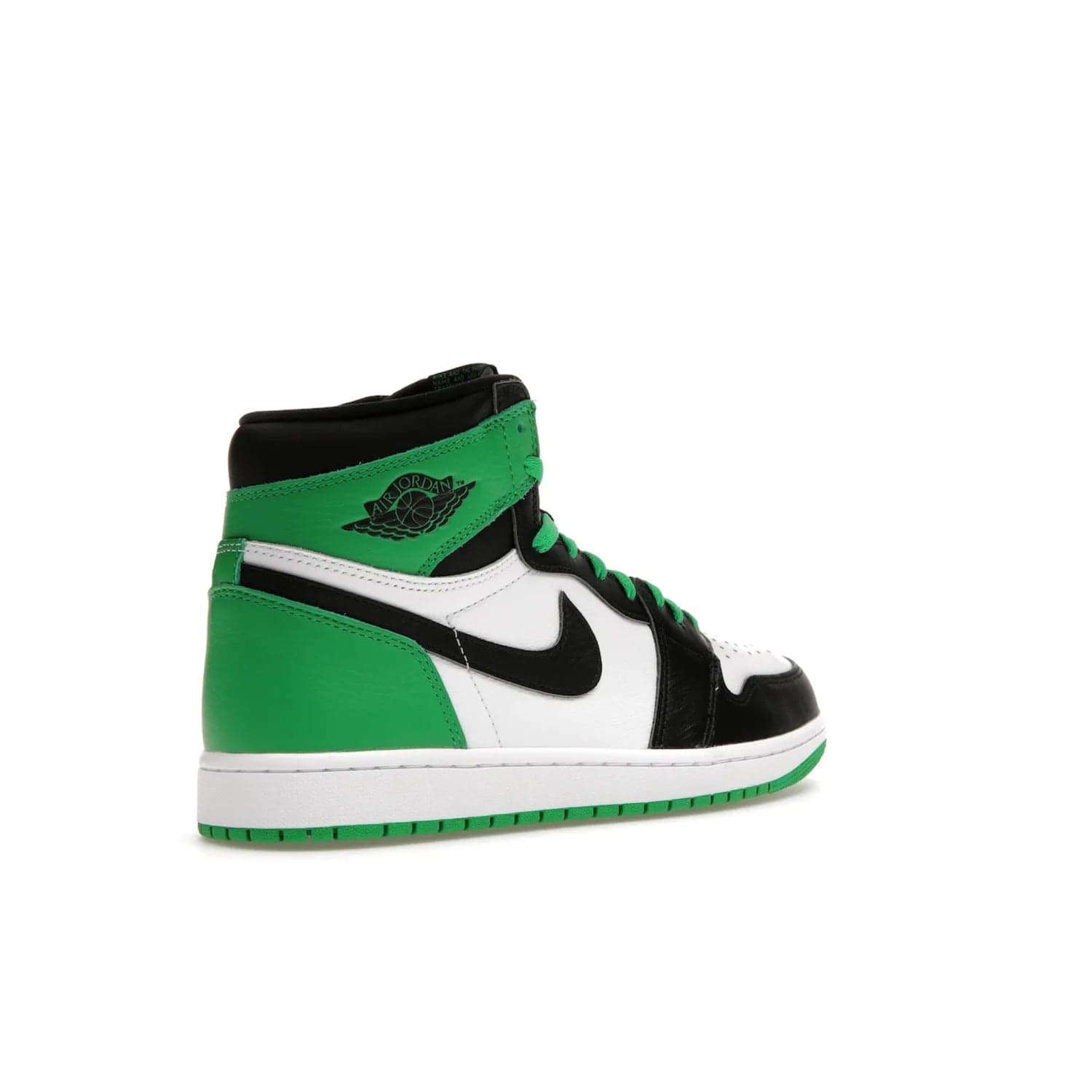 Jordan 1 Retro High OG Lucky Green - Image 33 - Only at www.BallersClubKickz.com - Experience luck with the release of the Air Jordan 1 Retro High OG Lucky Green. A leather upper with black, white and signature green accents hits the mark. Nike branding in Lucky Green and laces complete the look. Get lucky April 15, 2023.