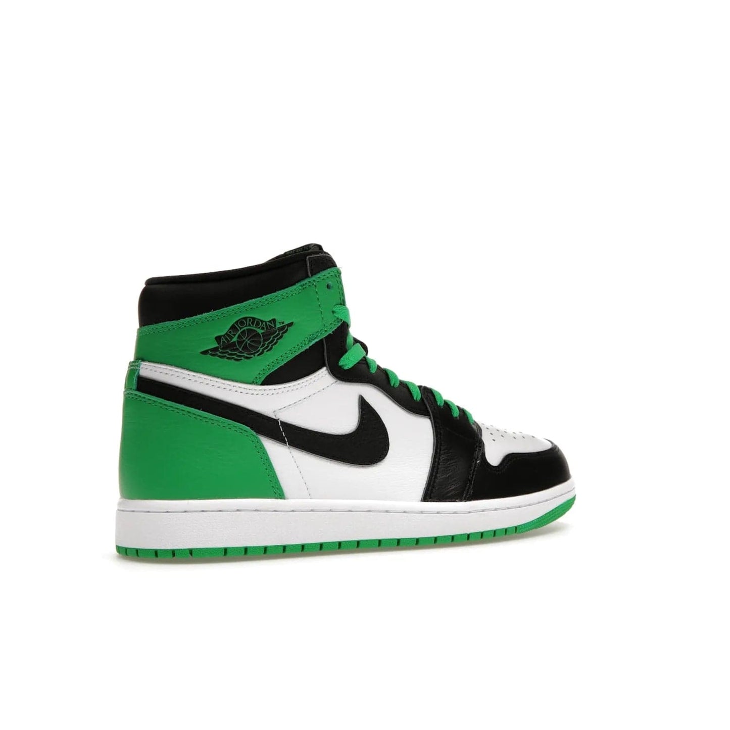 Jordan 1 Retro High OG Lucky Green - Image 34 - Only at www.BallersClubKickz.com - Experience luck with the release of the Air Jordan 1 Retro High OG Lucky Green. A leather upper with black, white and signature green accents hits the mark. Nike branding in Lucky Green and laces complete the look. Get lucky April 15, 2023.