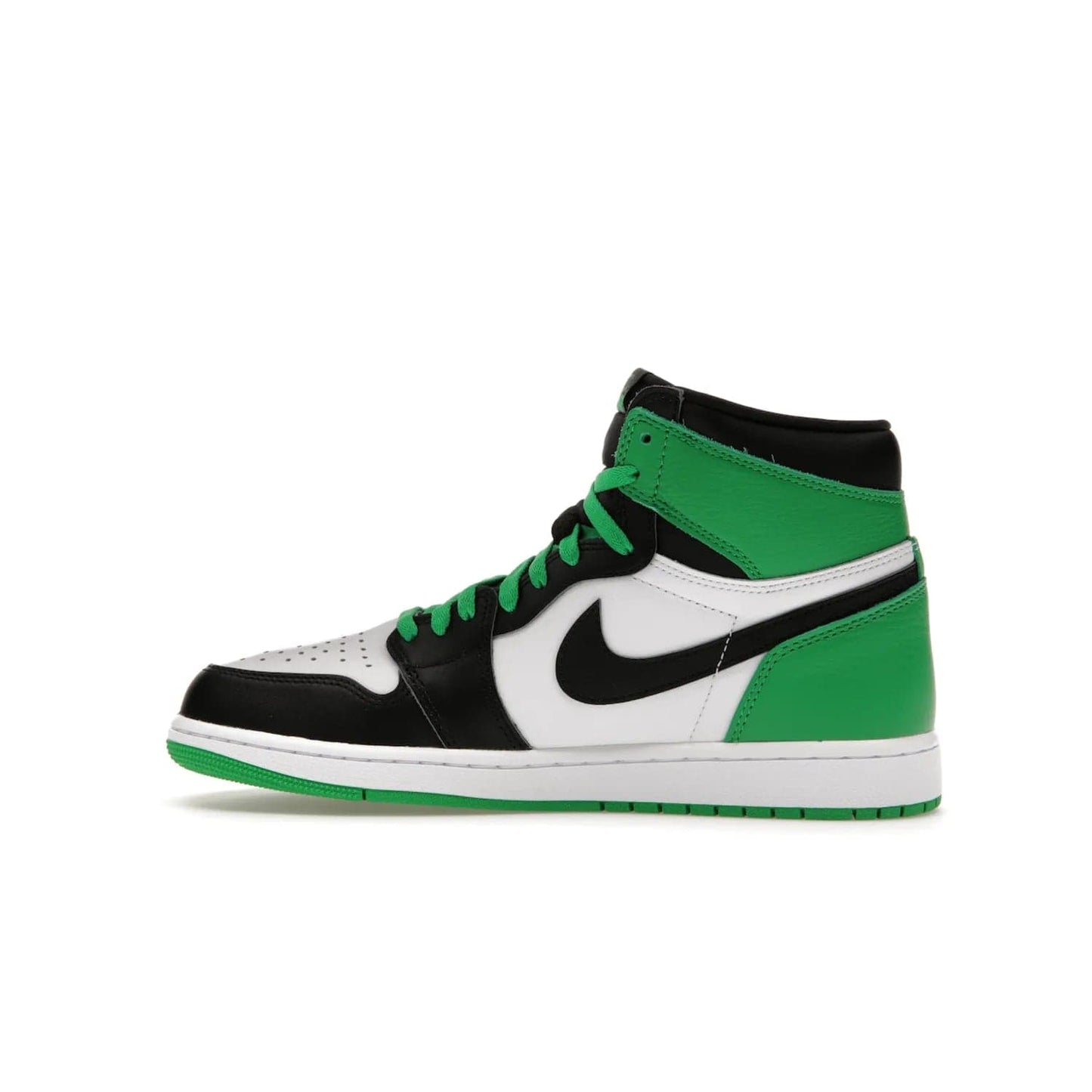 Jordan 1 Retro High OG Lucky Green - Image 20 - Only at www.BallersClubKickz.com - Experience luck with the release of the Air Jordan 1 Retro High OG Lucky Green. A leather upper with black, white and signature green accents hits the mark. Nike branding in Lucky Green and laces complete the look. Get lucky April 15, 2023.