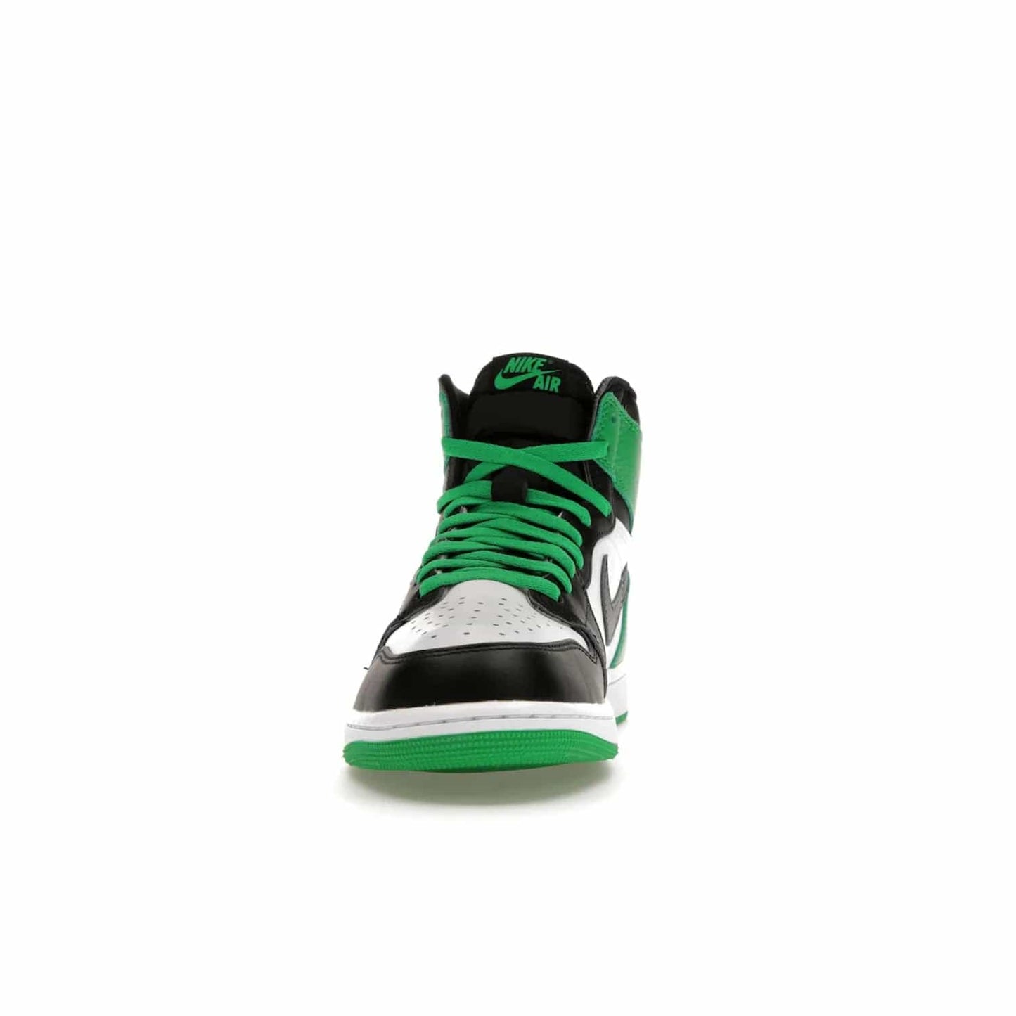 Jordan 1 Retro High OG Lucky Green - Image 11 - Only at www.BallersClubKickz.com - Experience luck with the release of the Air Jordan 1 Retro High OG Lucky Green. A leather upper with black, white and signature green accents hits the mark. Nike branding in Lucky Green and laces complete the look. Get lucky April 15, 2023.