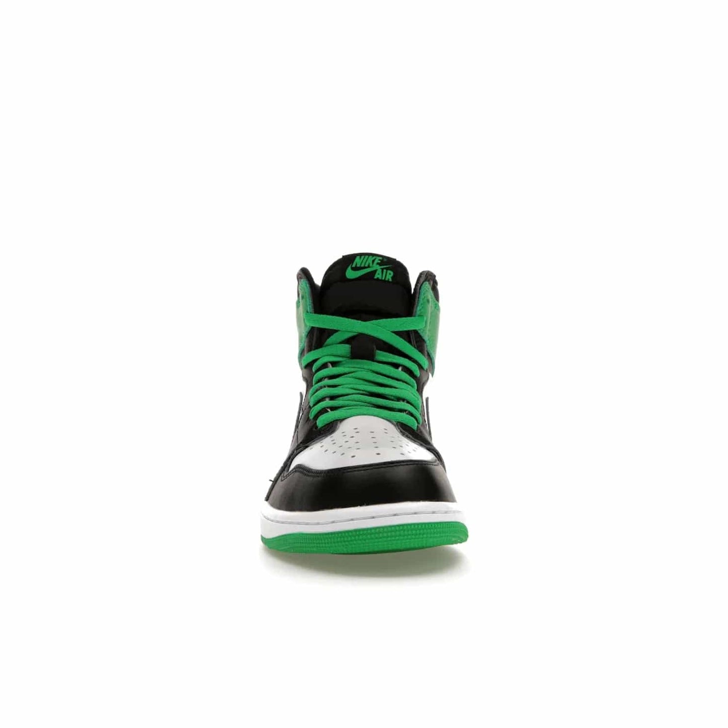 Jordan 1 Retro High OG Lucky Green - Image 10 - Only at www.BallersClubKickz.com - Experience luck with the release of the Air Jordan 1 Retro High OG Lucky Green. A leather upper with black, white and signature green accents hits the mark. Nike branding in Lucky Green and laces complete the look. Get lucky April 15, 2023.