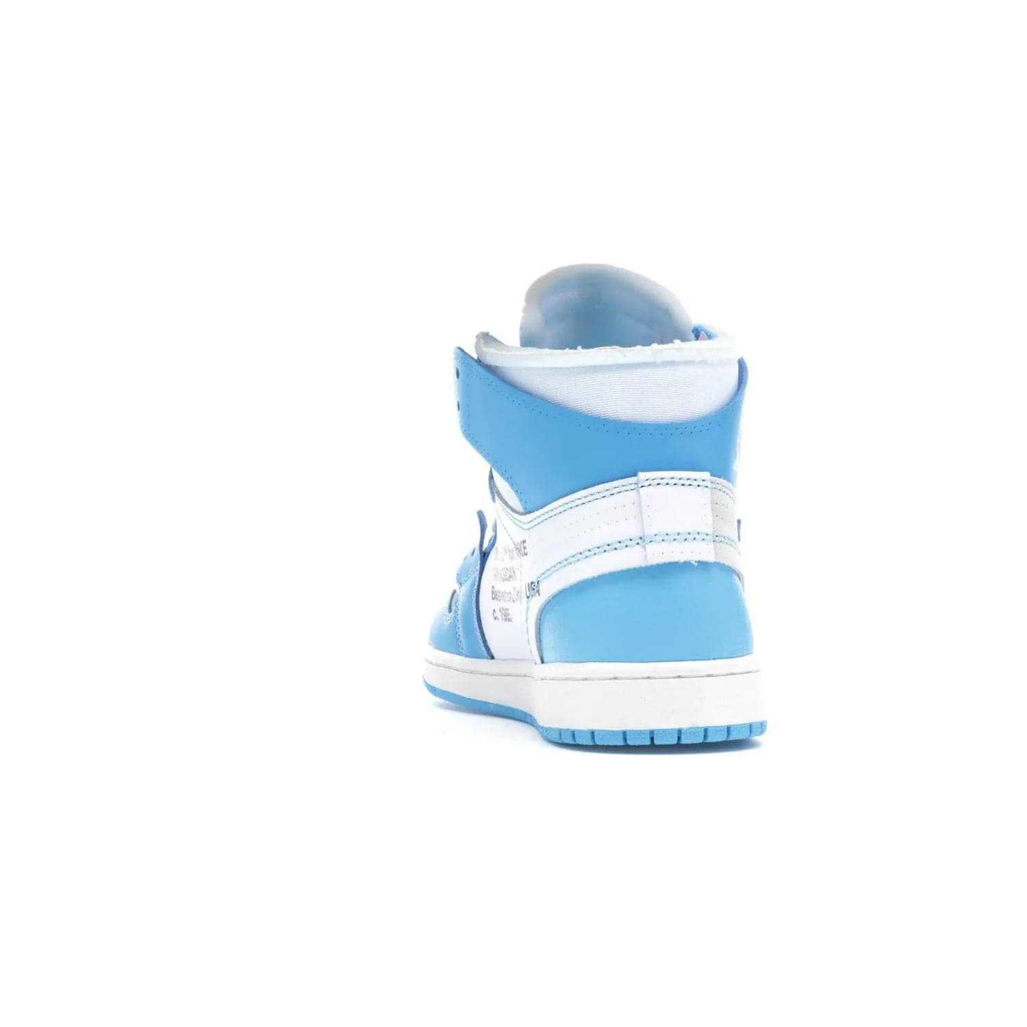 Jordan 1 Retro High Off-White University Blue - Image 27 - Only at www.BallersClubKickz.com - Classic Jordan 1 Retro High "Off-White UNC" sneakers meld style and comfort. Boasting deconstructed white and blue leather, Off-White detailing, and a white, dark powder blue and cone colorway, these sneakers are perfect for dressing up or down. Get the iconic Off-White Jordan 1's and upgrade your look.