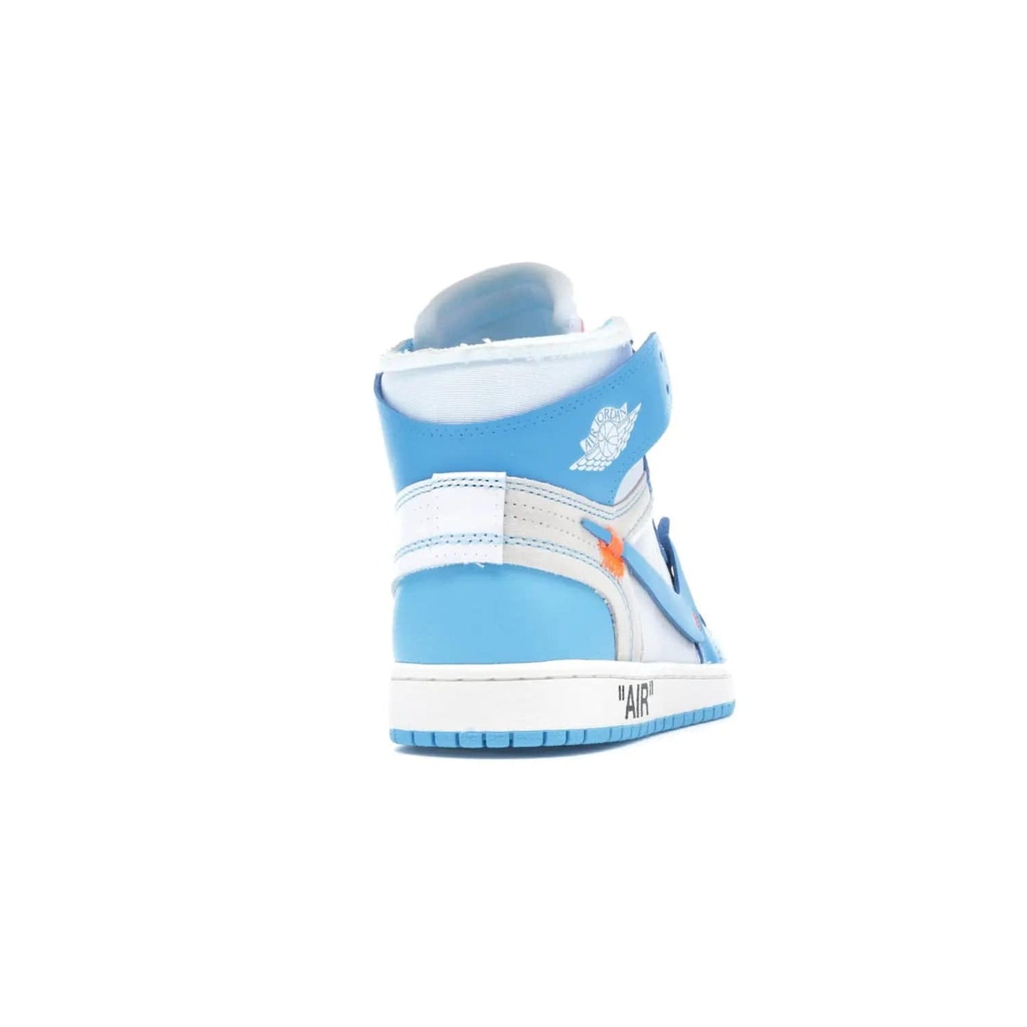 Jordan 1 Retro High Off-White University Blue - Image 30 - Only at www.BallersClubKickz.com - Classic Jordan 1 Retro High "Off-White UNC" sneakers meld style and comfort. Boasting deconstructed white and blue leather, Off-White detailing, and a white, dark powder blue and cone colorway, these sneakers are perfect for dressing up or down. Get the iconic Off-White Jordan 1's and upgrade your look.