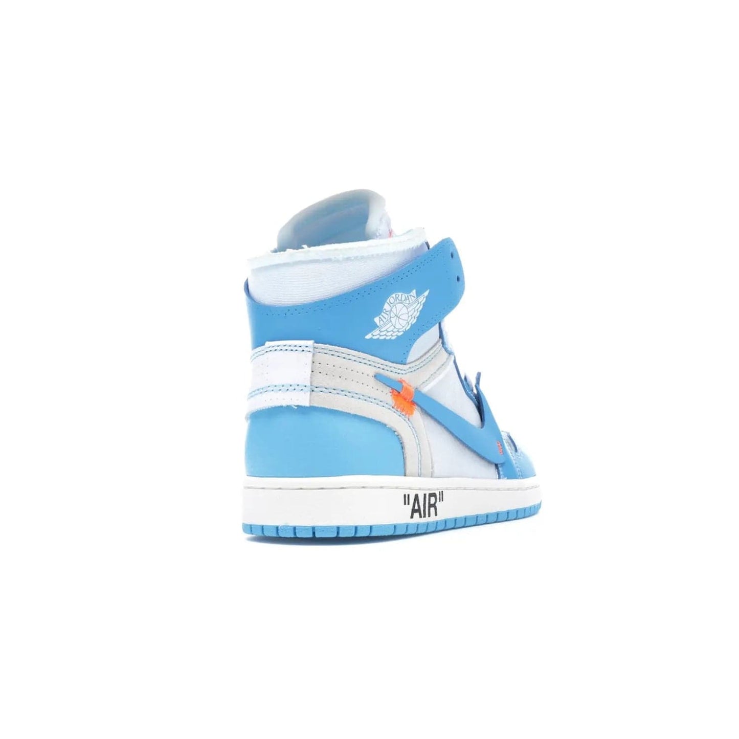 Jordan 1 Retro High Off-White University Blue - Image 31 - Only at www.BallersClubKickz.com - Classic Jordan 1 Retro High "Off-White UNC" sneakers meld style and comfort. Boasting deconstructed white and blue leather, Off-White detailing, and a white, dark powder blue and cone colorway, these sneakers are perfect for dressing up or down. Get the iconic Off-White Jordan 1's and upgrade your look.