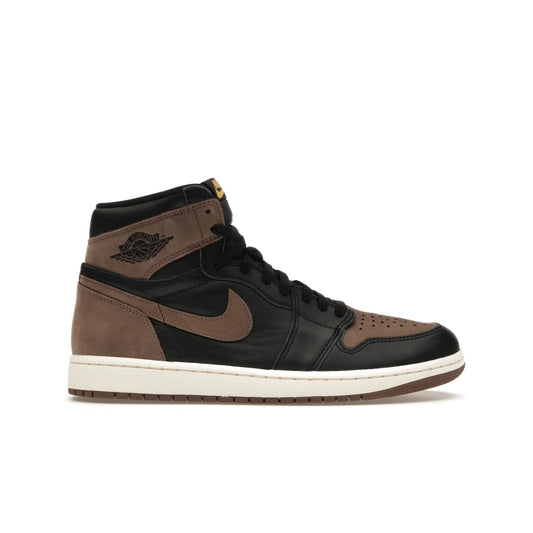 Jordan 1 Retro High OG Palomino - Image 1 - Only at www.BallersClubKickz.com - The Jordan 1 Retro High OG Palomino. Crafted with leather and nubuck, detailed with shades of black and palomino. A timeless classic with modern style, perfect for elevating any sneaker collection. Get your pair, launching September 2, 2023.