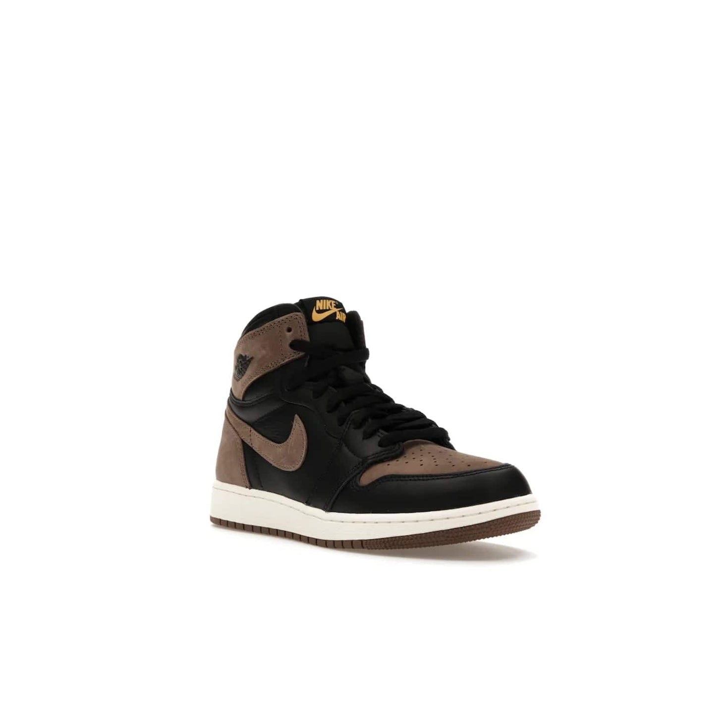 Jordan 1 Retro High OG Palomino (GS) - Image 6 - Only at www.BallersClubKickz.com - Introducing the luxurious Jordan 1 Retro High OG Palomino (GS). Featuring black leather with metallic gold and palomino accents, this sneaker is perfect for any occasion. Grab yours when they release on September 2nd of 2023.
