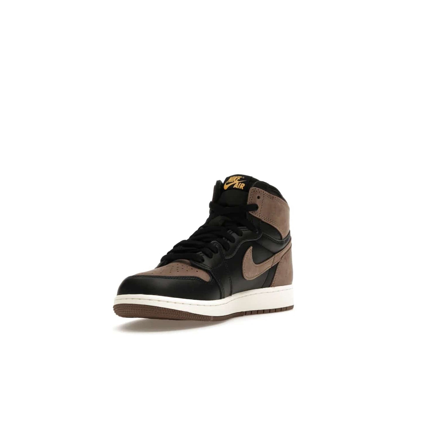 Jordan 1 Retro High OG Palomino (GS) - Image 14 - Only at www.BallersClubKickz.com - Introducing the luxurious Jordan 1 Retro High OG Palomino (GS). Featuring black leather with metallic gold and palomino accents, this sneaker is perfect for any occasion. Grab yours when they release on September 2nd of 2023.