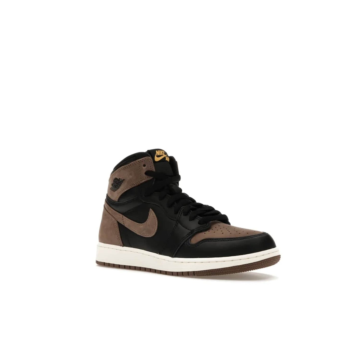 Jordan 1 Retro High OG Palomino (GS) - Image 5 - Only at www.BallersClubKickz.com - Introducing the luxurious Jordan 1 Retro High OG Palomino (GS). Featuring black leather with metallic gold and palomino accents, this sneaker is perfect for any occasion. Grab yours when they release on September 2nd of 2023.