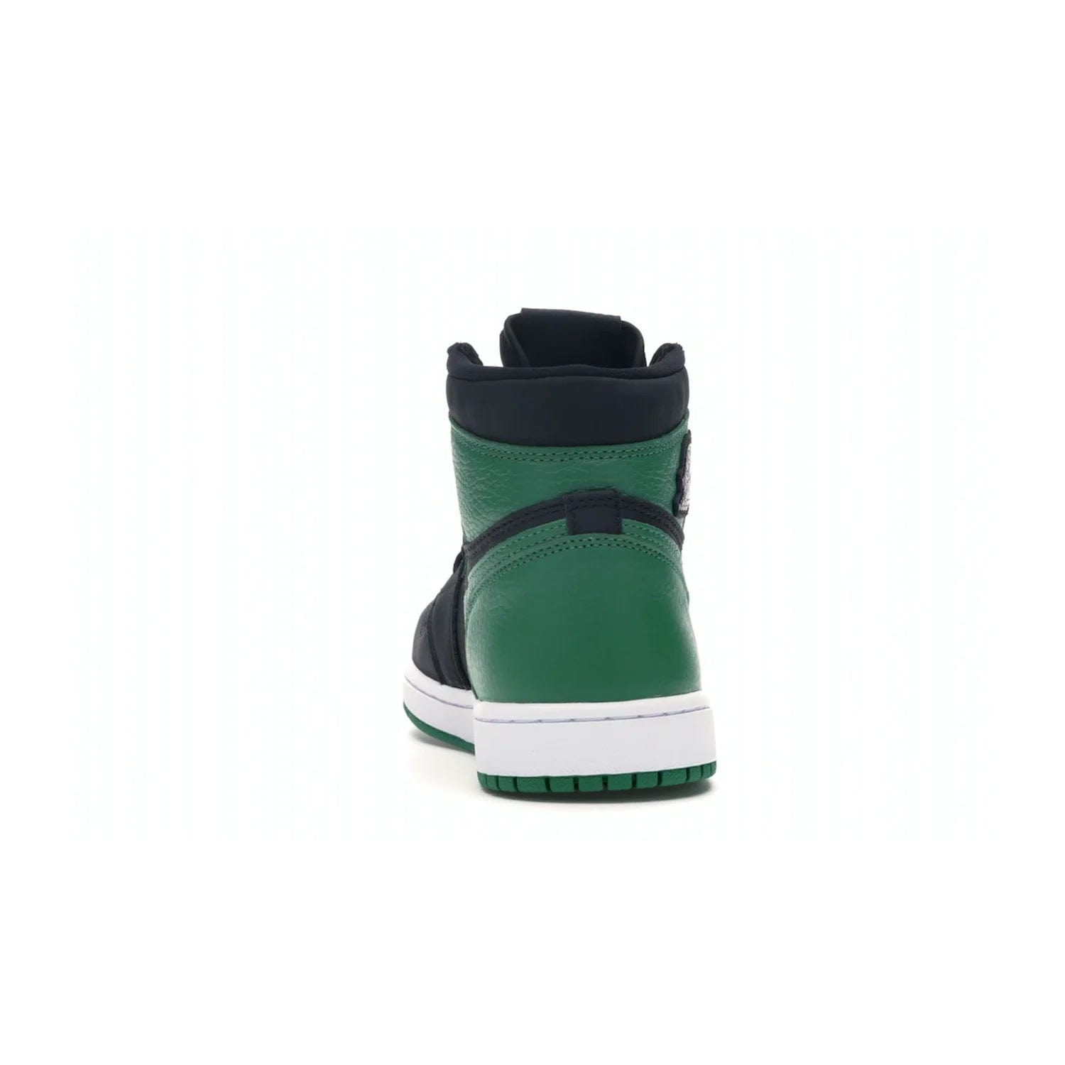 Jordan 1 Retro High Pine Green Black - Image 27 - Only at www.BallersClubKickz.com - Step into fresh style with the Jordan 1 Retro High Pine Green Black. Combining a black tumbled leather upper with green leather overlays, this sneaker features a Gym Red embroidered tongue tag, sail midsole, and pine green outsole for iconic style with a unique twist.