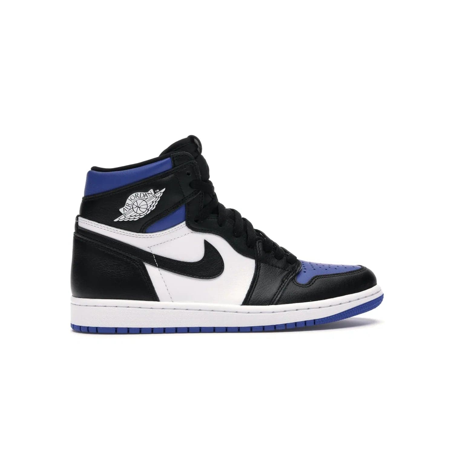 Jordan 1 Retro High Royal Toe - Image 36 - Only at www.BallersClubKickz.com - Refresh your look with the Jordan 1 Retro High Royal Toe. This classic AJ 1 sports a white and royal leather upper, black leather overlays, and branded leather tongue tag. Pick up today and set the streets ablaze.