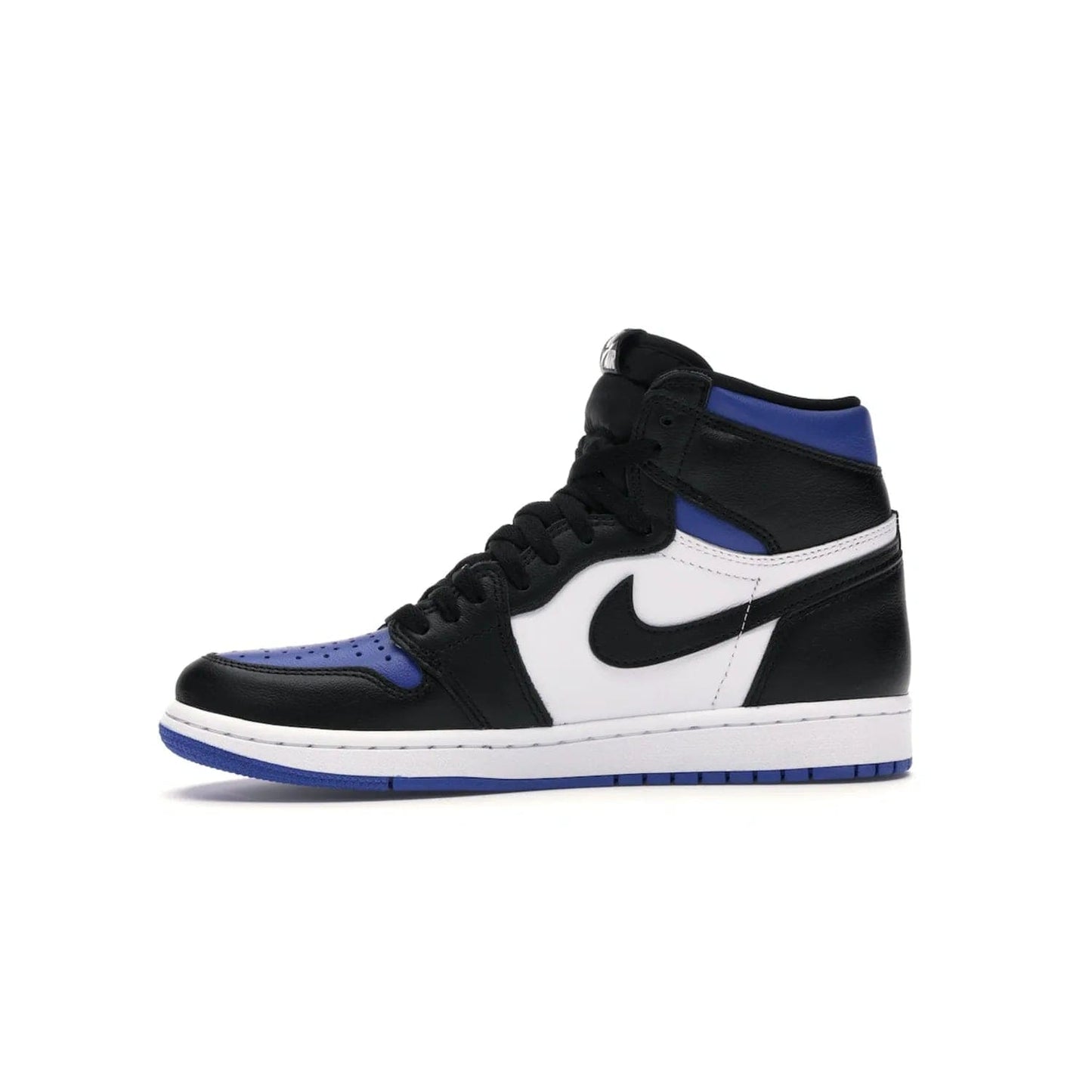 Jordan 1 Retro High Royal Toe - Image 18 - Only at www.BallersClubKickz.com - Refresh your look with the Jordan 1 Retro High Royal Toe. This classic AJ 1 sports a white and royal leather upper, black leather overlays, and branded leather tongue tag. Pick up today and set the streets ablaze.