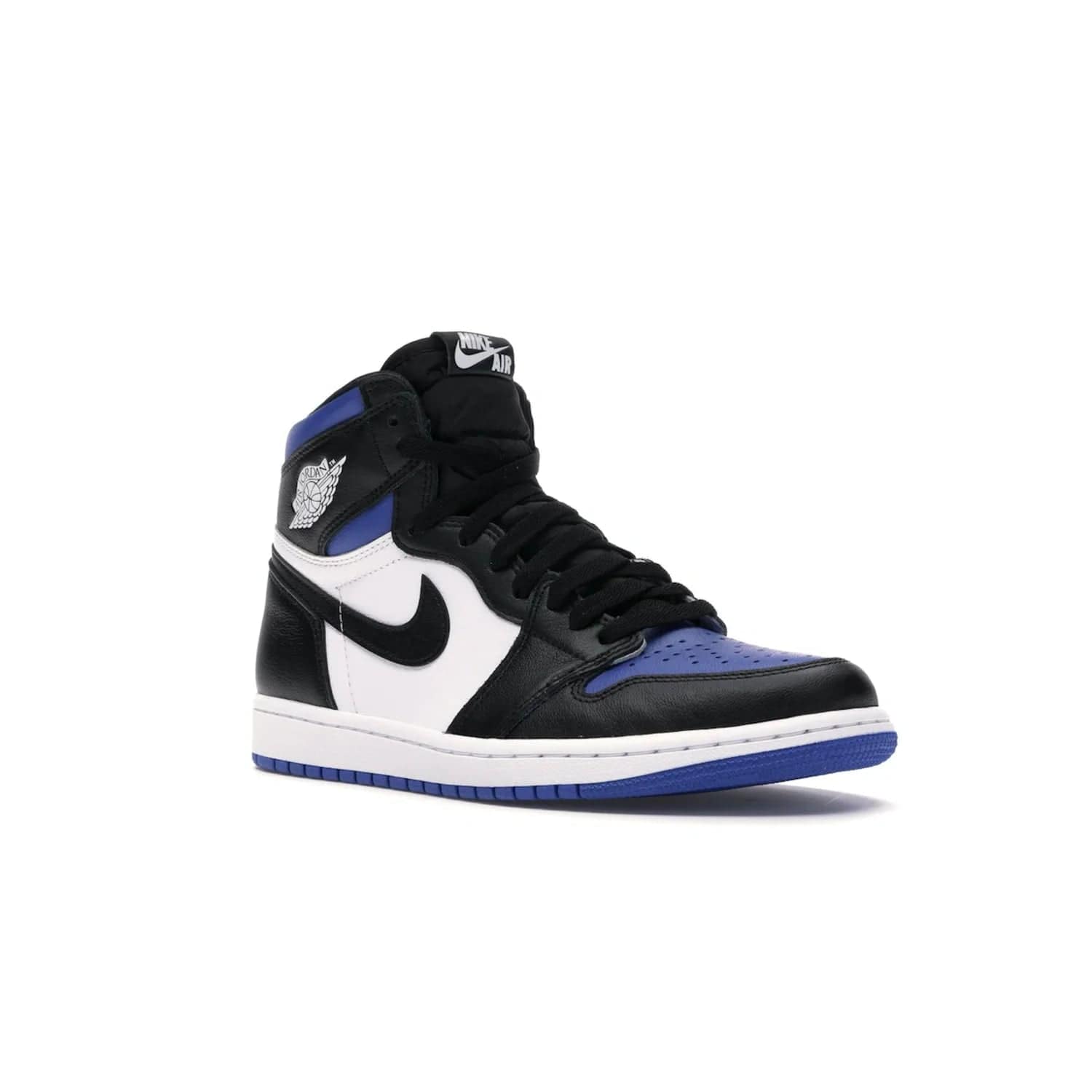 Jordan 1 Retro High Royal Toe - Image 5 - Only at www.BallersClubKickz.com - Refresh your look with the Jordan 1 Retro High Royal Toe. This classic AJ 1 sports a white and royal leather upper, black leather overlays, and branded leather tongue tag. Pick up today and set the streets ablaze.