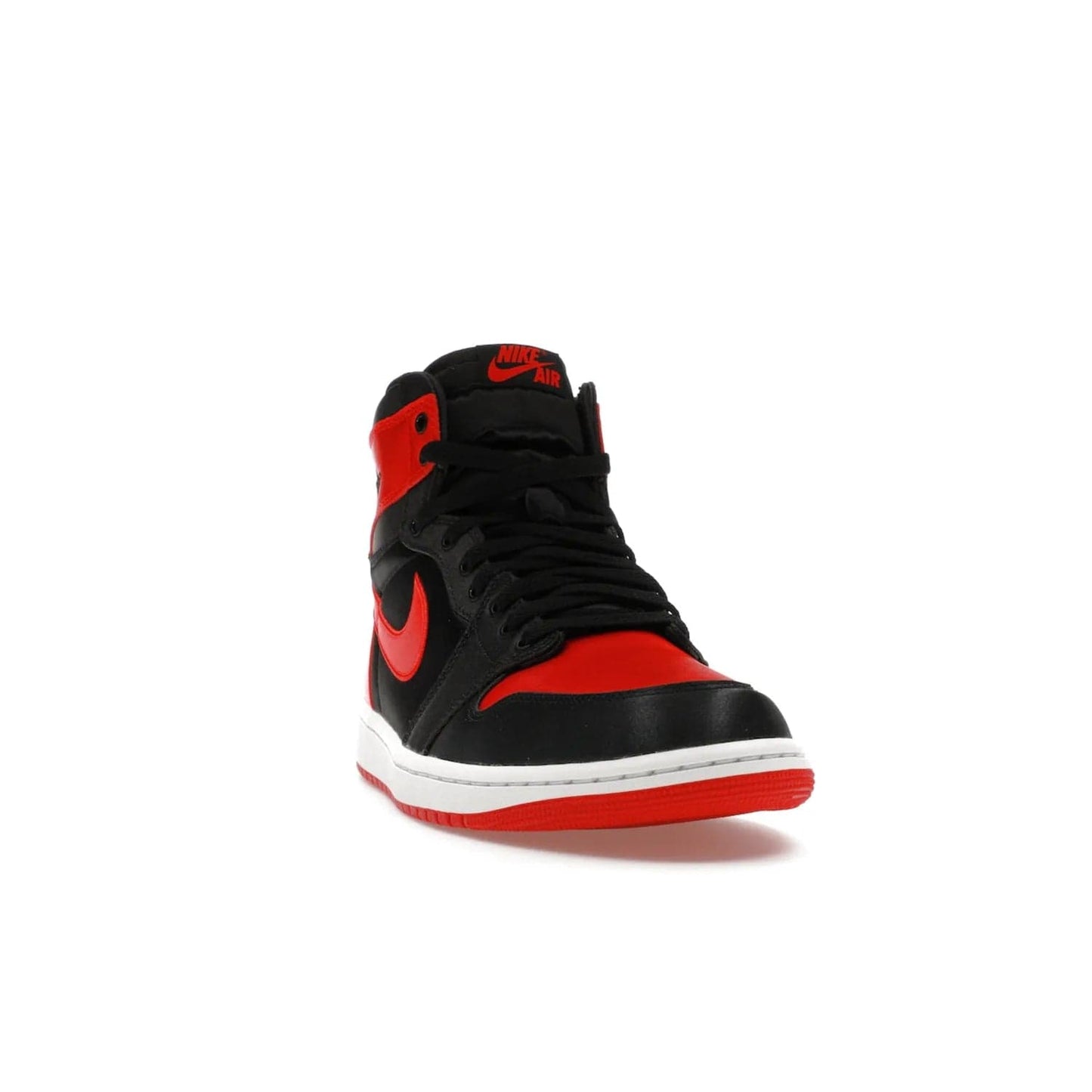 Jordan 1 Retro High OG Satin Bred (Women's) - Image 8 - Only at www.BallersClubKickz.com - Introducing the Jordan 1 Retro High OG Satin Bred (Women's). Luxe satin finish, contrasting hues & classic accents. Trending sneakers symbolizing timelessness & heritage. Make a bold statement with this iconic shoe. Available October 4, 2023.