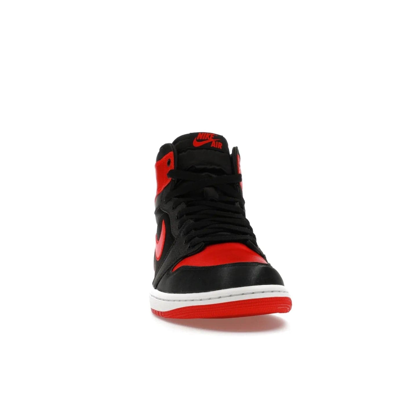 Jordan 1 Retro High OG Satin Bred (Women's) - Image 9 - Only at www.BallersClubKickz.com - Introducing the Jordan 1 Retro High OG Satin Bred (Women's). Luxe satin finish, contrasting hues & classic accents. Trending sneakers symbolizing timelessness & heritage. Make a bold statement with this iconic shoe. Available October 4, 2023.