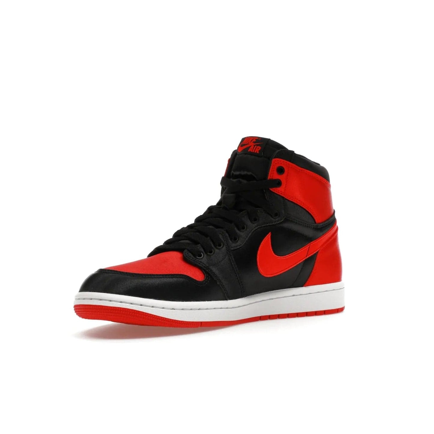 Jordan 1 Retro High OG Satin Bred (Women's) - Image 15 - Only at www.BallersClubKickz.com - Introducing the Jordan 1 Retro High OG Satin Bred (Women's). Luxe satin finish, contrasting hues & classic accents. Trending sneakers symbolizing timelessness & heritage. Make a bold statement with this iconic shoe. Available October 4, 2023.