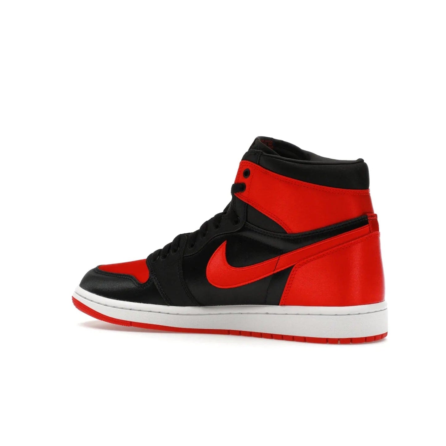 Jordan 1 Retro High OG Satin Bred (Women's) - Image 22 - Only at www.BallersClubKickz.com - Introducing the Jordan 1 Retro High OG Satin Bred (Women's). Luxe satin finish, contrasting hues & classic accents. Trending sneakers symbolizing timelessness & heritage. Make a bold statement with this iconic shoe. Available October 4, 2023.