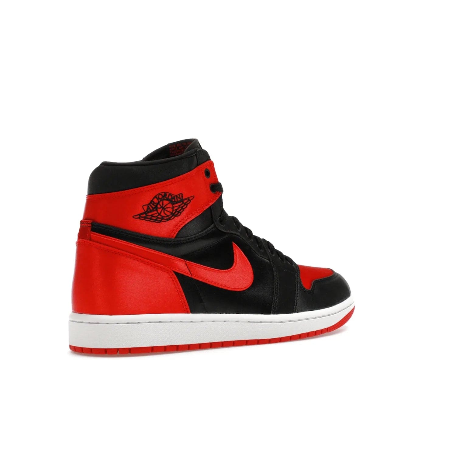 Jordan 1 Retro High OG Satin Bred (Women's) - Image 33 - Only at www.BallersClubKickz.com - Introducing the Jordan 1 Retro High OG Satin Bred (Women's). Luxe satin finish, contrasting hues & classic accents. Trending sneakers symbolizing timelessness & heritage. Make a bold statement with this iconic shoe. Available October 4, 2023.