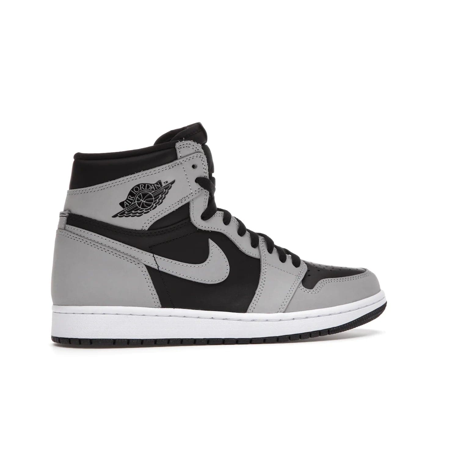 Jordan 1 Retro High Shadow 2.0 - Image 35 - Only at www.BallersClubKickz.com - #
Classic Air Jordan 1 Retro High Shadow 2.0 with black leather base and Light Smoke Grey overlays. Released in May 2021.