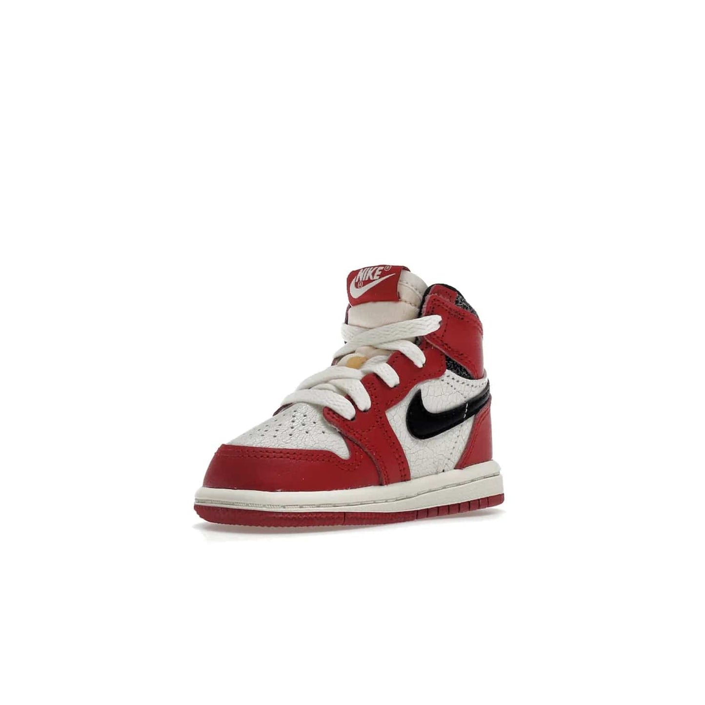 Jordan 1 Retro High OG Chicago Lost and Found (TD) - Image 15 - Only at www.BallersClubKickz.com - Introducing the Air Jordan 1 Retro High OG Lost and Found TD – a vibrant combination of 4 colors: muslin, varsity, sail and black. Featuring a crackled leather upper and AIR units for comfort and a signature Wings logo, these retro shoes add comfort and style for your little ones at $70. Get your pair before 19th December 2022!