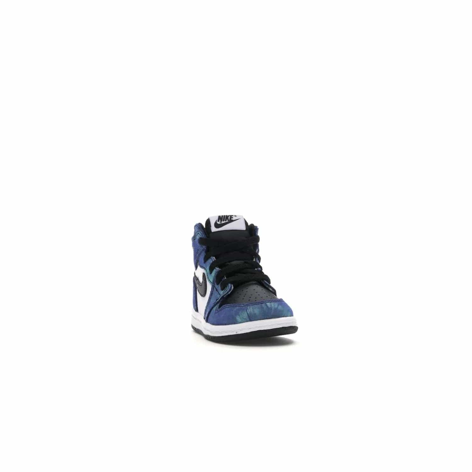 Jordan 1 Retro High Tie Dye (TD) - Image 8 - Only at www.BallersClubKickz.com - Add a unique twist to your sneaker collection with the Jordan 1 Retro High Tie Dye (TD). Classic Air Jordan 1 details like toe box perforations and the signature Swoosh logo on the sidewall are topped with an eye-catching tie dye design that’s perfect for styling all year round.